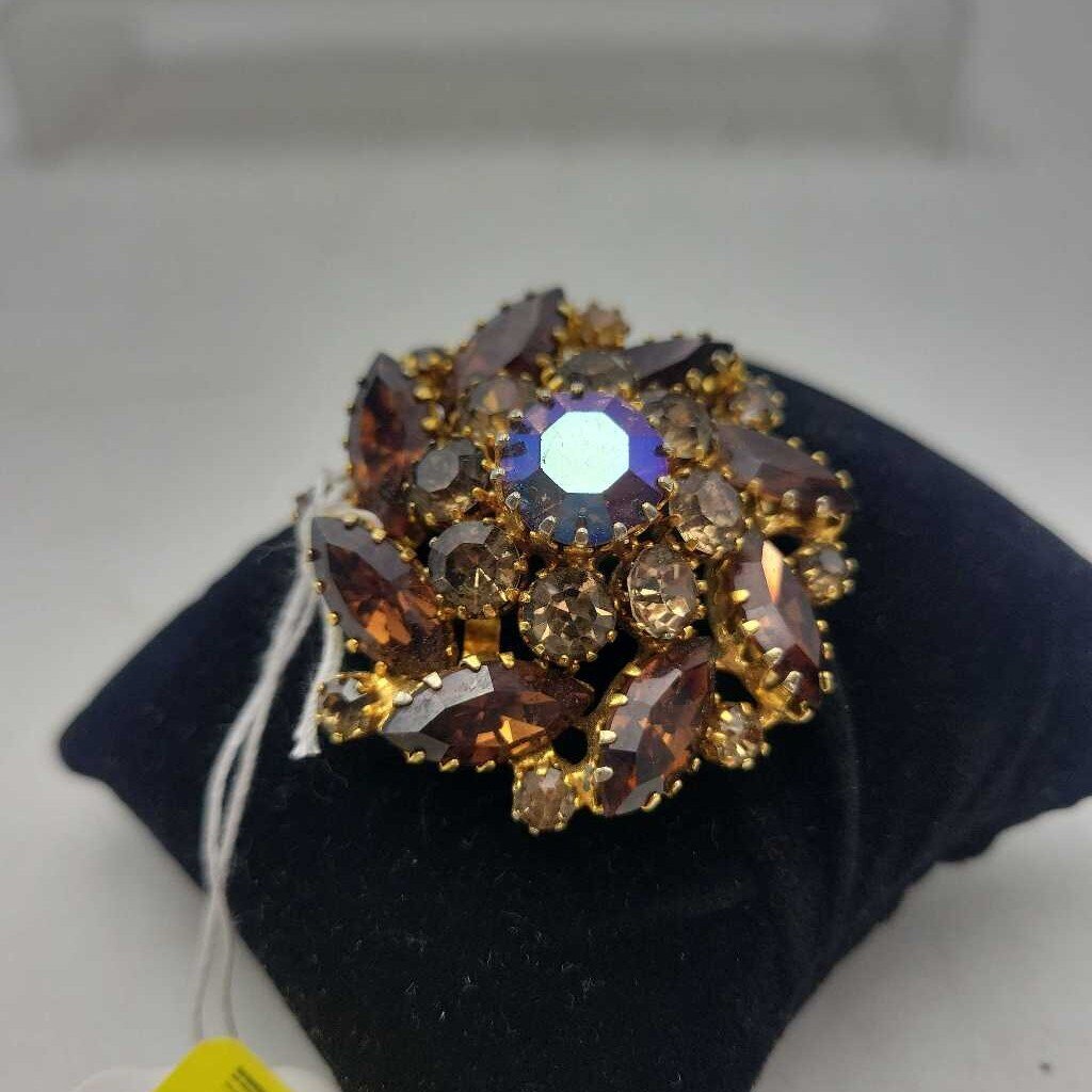 Topaz rhinestone brooch - 14962 (VT)