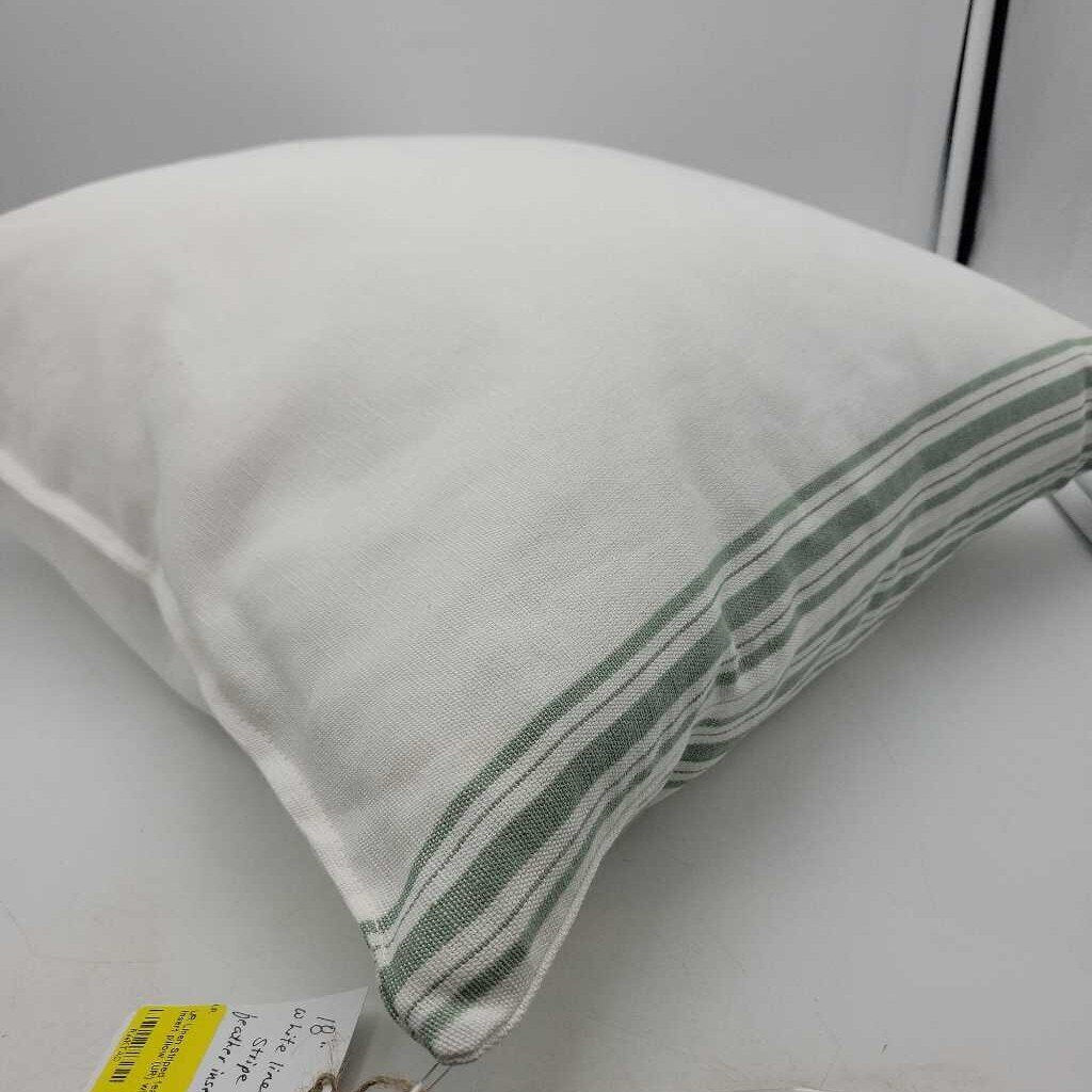Linen Striped feather insert pillow (UR)