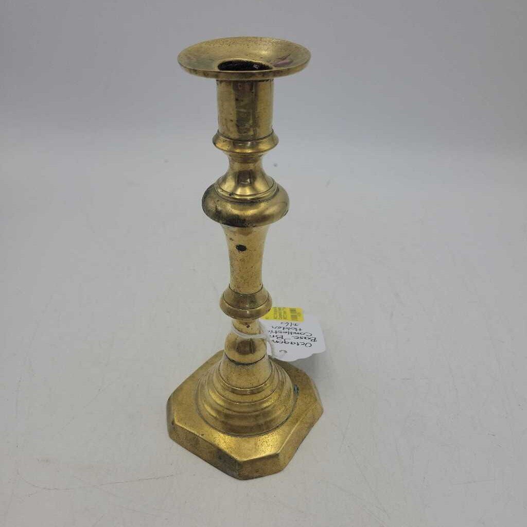 Octagonal Base Brass Candlestick Holder #3606 (MCC)
