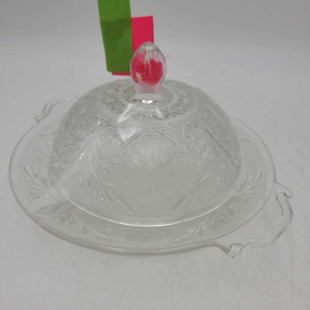 Vintage Sandwich Glass Butter Dish (KAR)