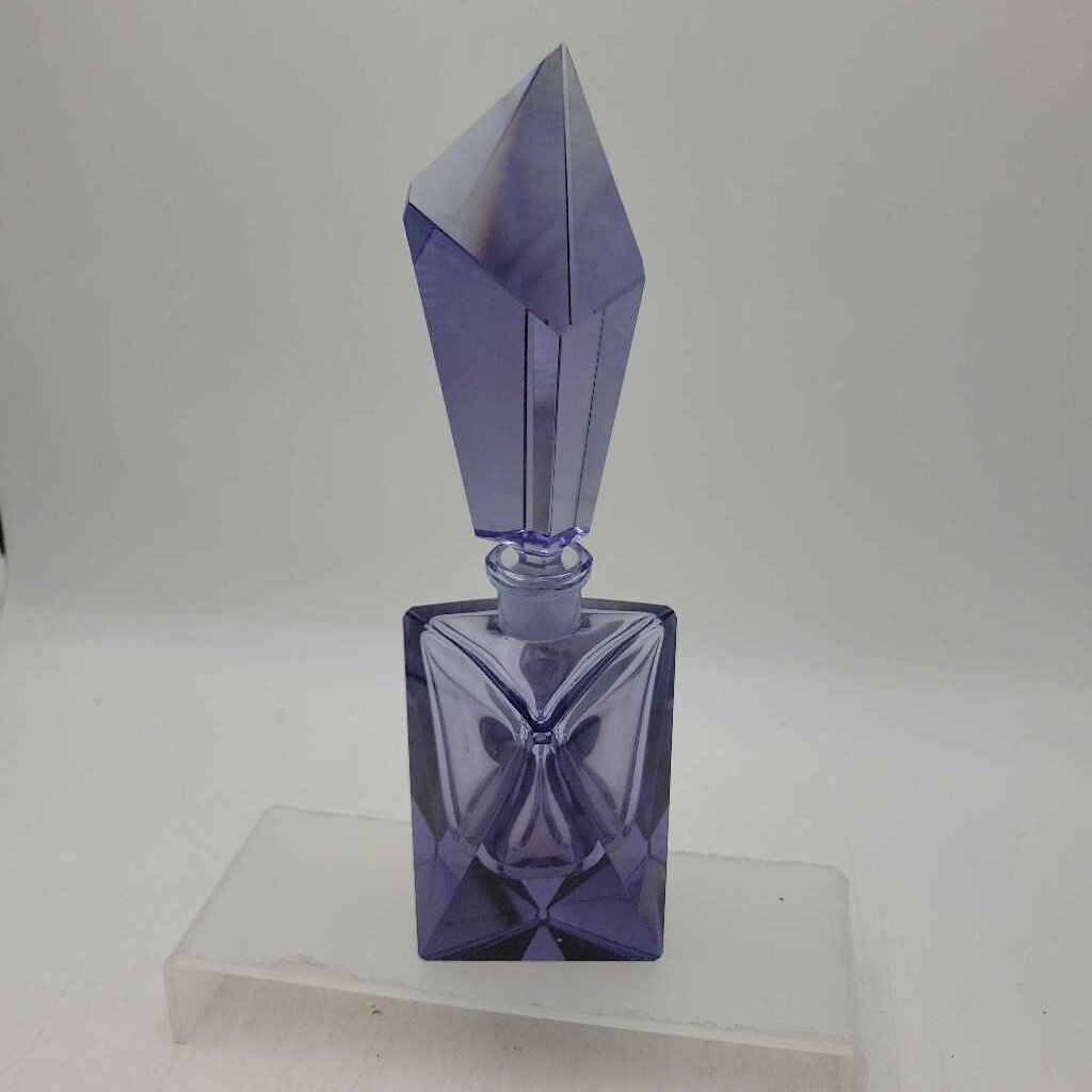 Vintage Boho Lavender Blue Crystal Perfume Bottle (YVO) (608)