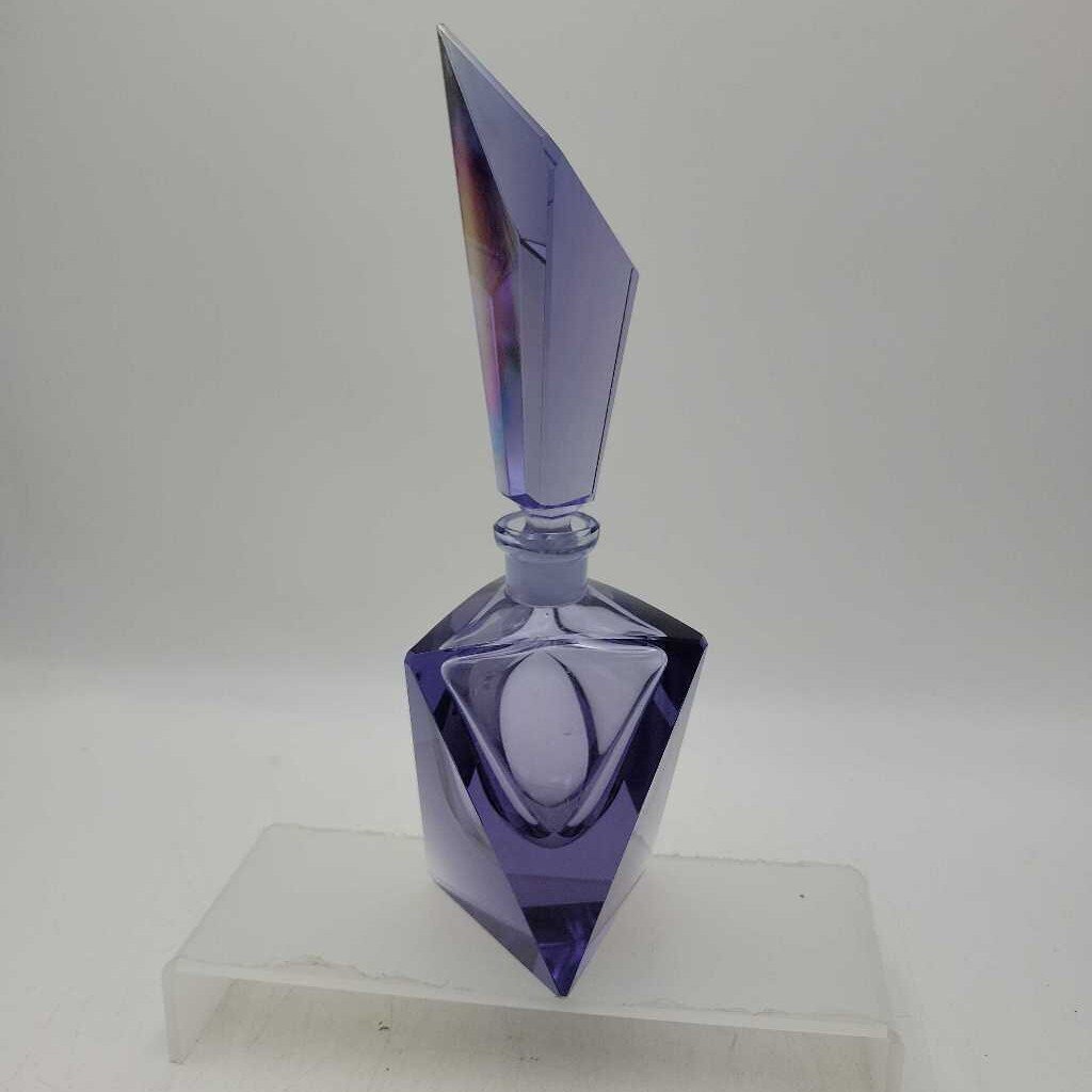 Vintage Boho Lavender Blue Crystal Perfume Bottle (YVO) (608)