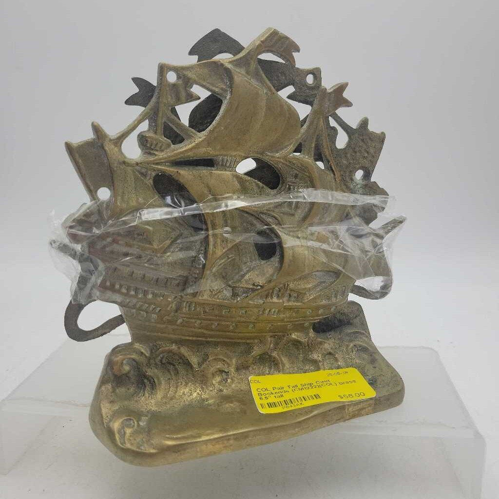 Pair Tall Ship Cast Bookends (CM1222)(COL)