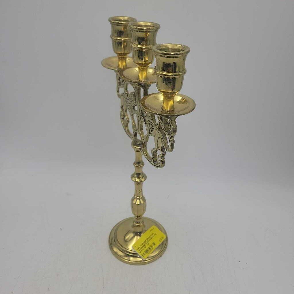 Vintage Brass Lions Candelabra (CM1223) (COL)