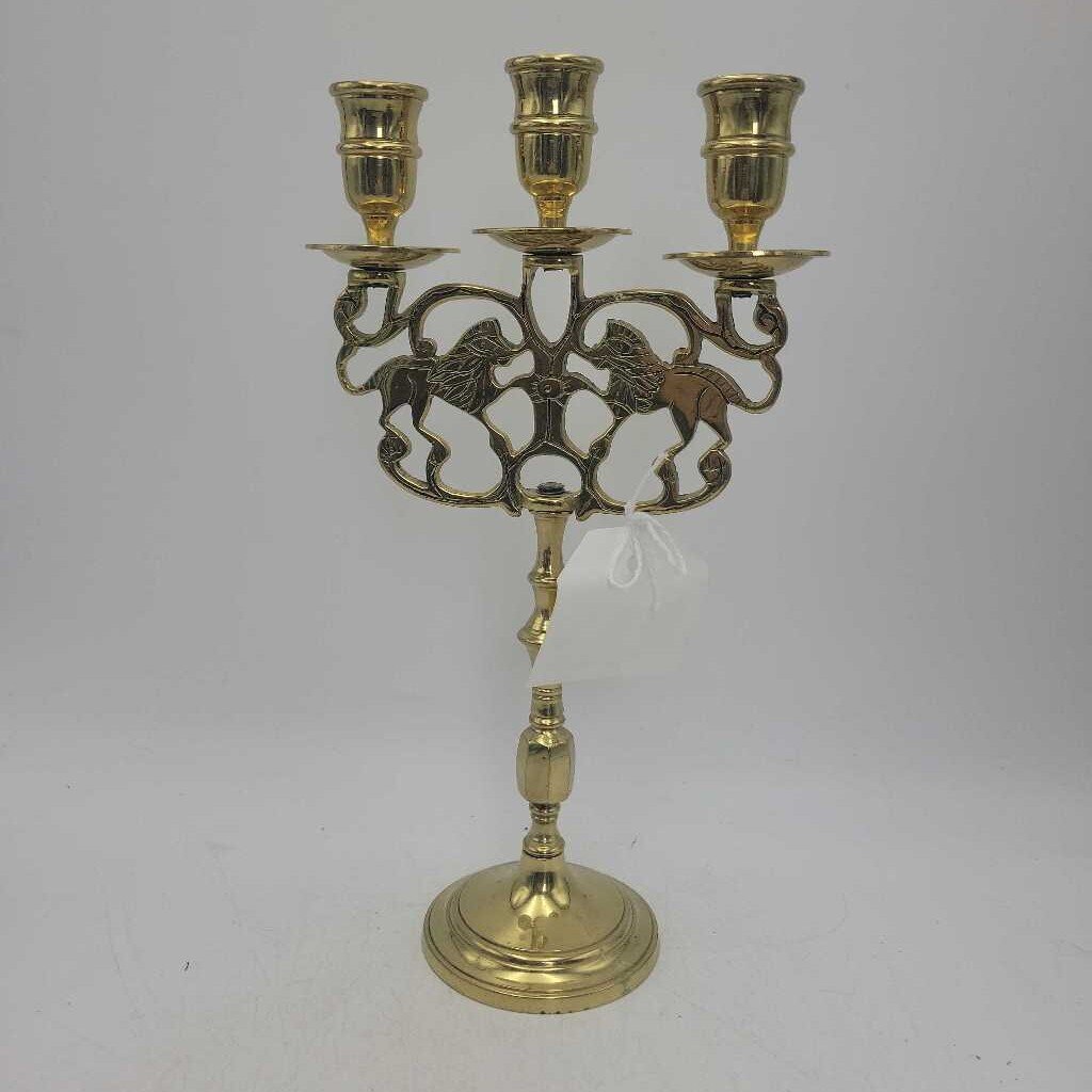 Vintage Brass Lions Candelabra (CM1224) (COL)