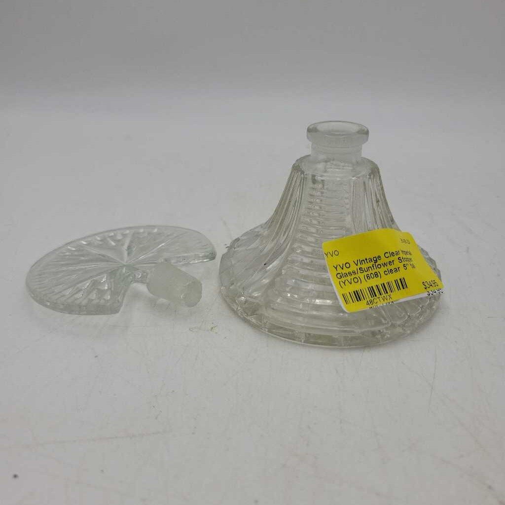 Vintage Clear Imperial Glass/Sunflower Stopper (YVO) (608)