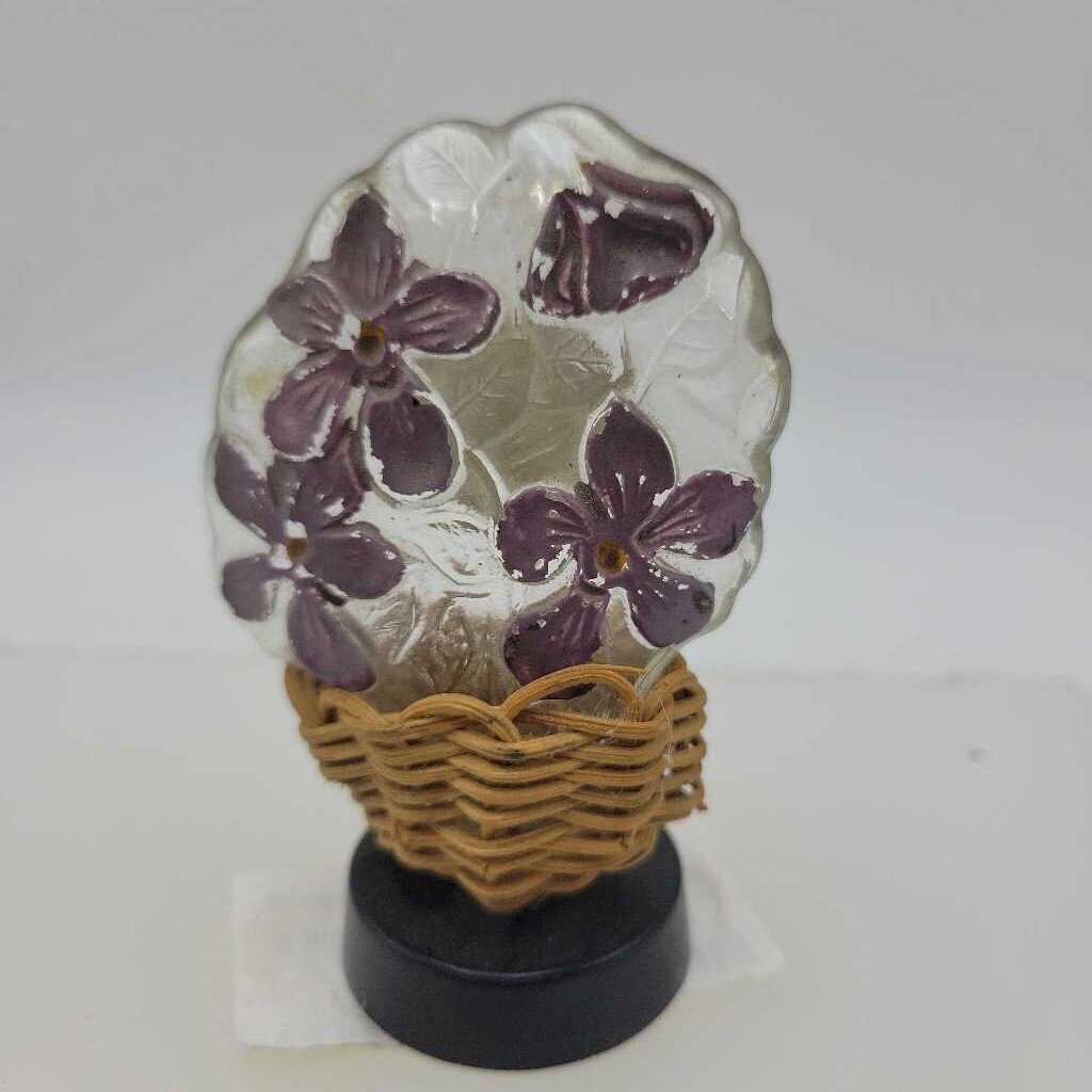 Rare Vintage Perfume Bottle with Violet (YVO) (608)