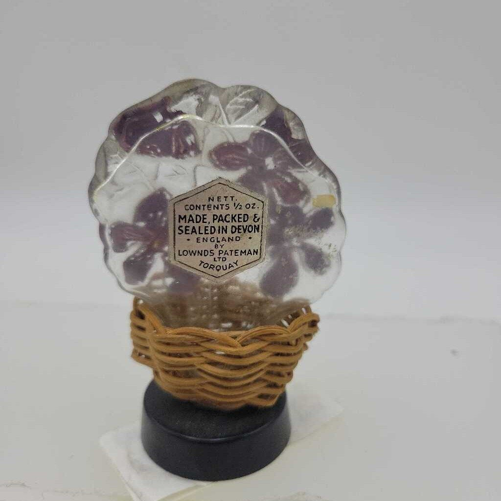 Rare Vintage Perfume Bottle with Violet (YVO) (608)