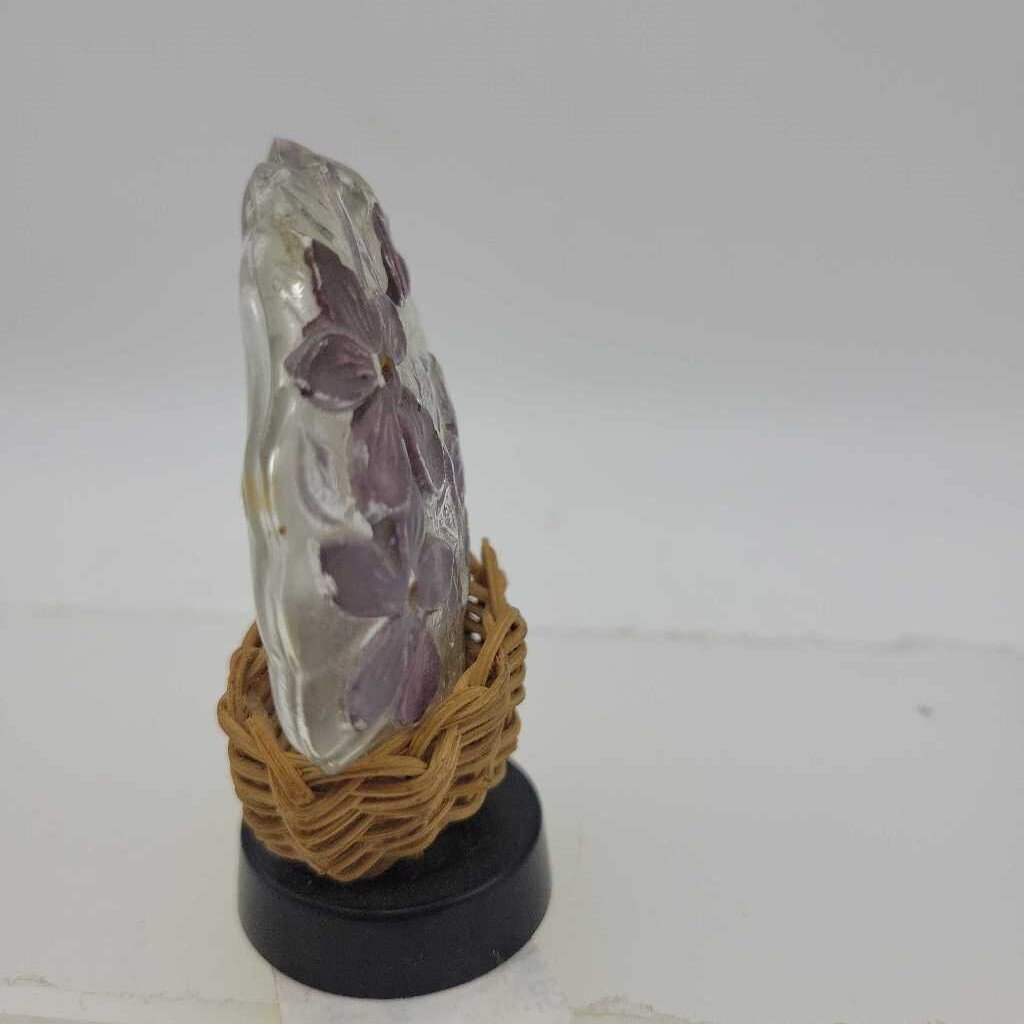 Rare Vintage Perfume Bottle with Violet (YVO) (608)
