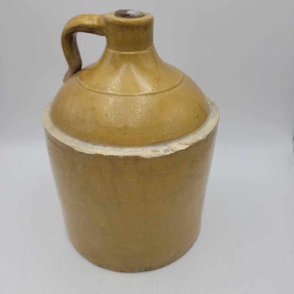 Yellow ware stoneware pottery Jug (JAS)