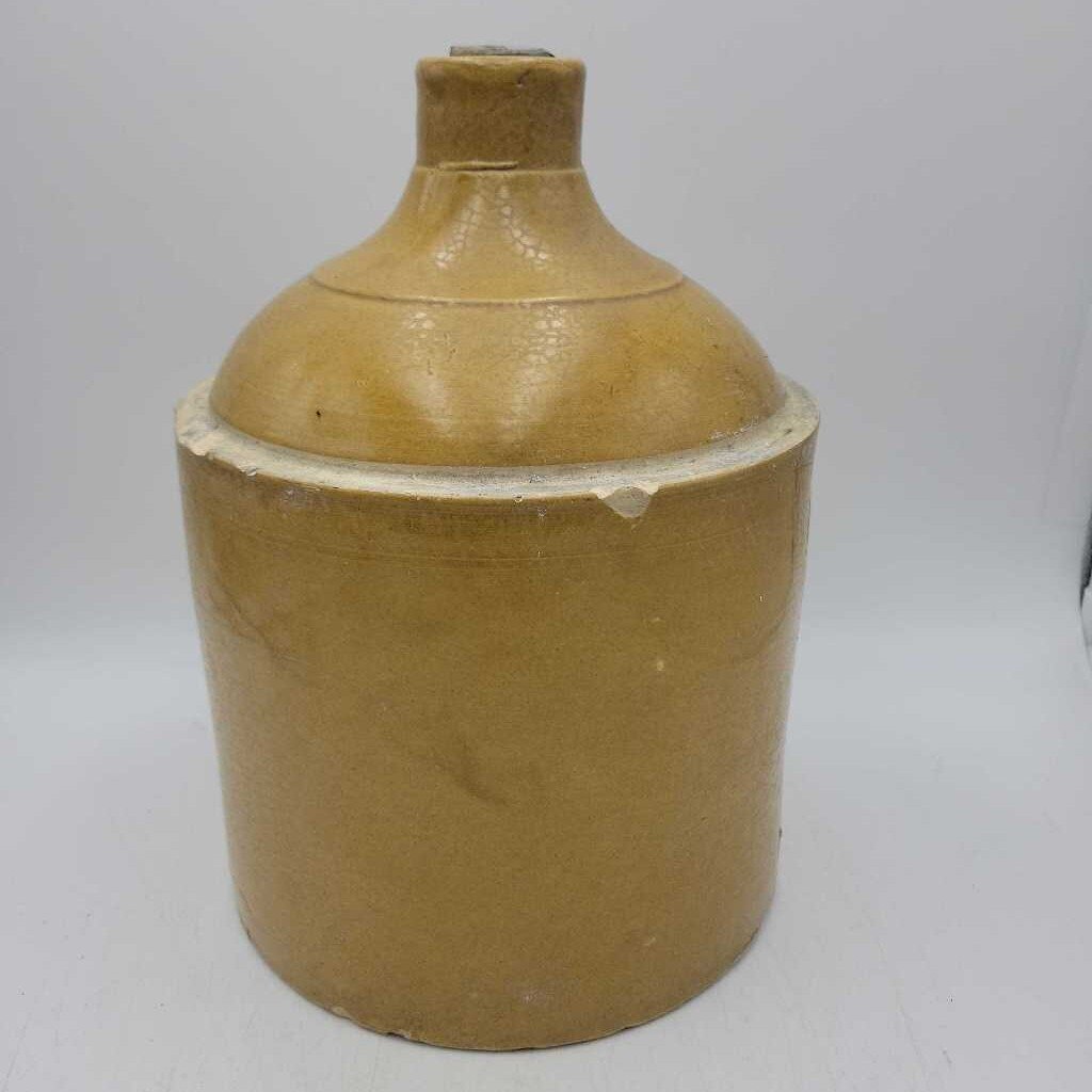 Yellow ware stoneware pottery Jug (JAS)