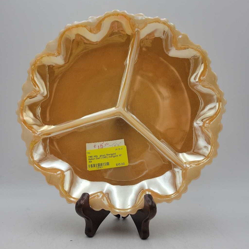 Milk glass Marigold Relish Dish (TRE)