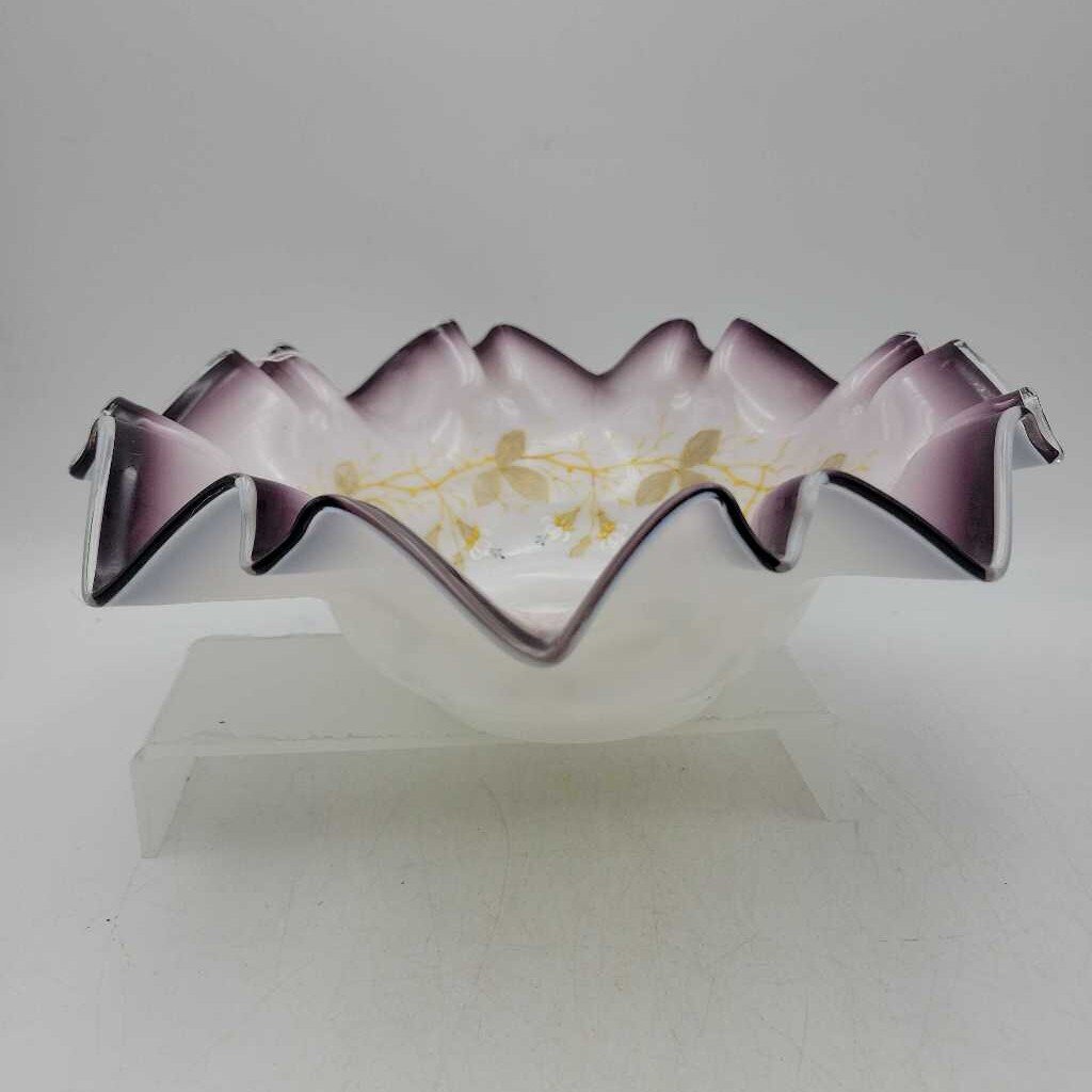 Art Glass hand painted bowl (DEB)