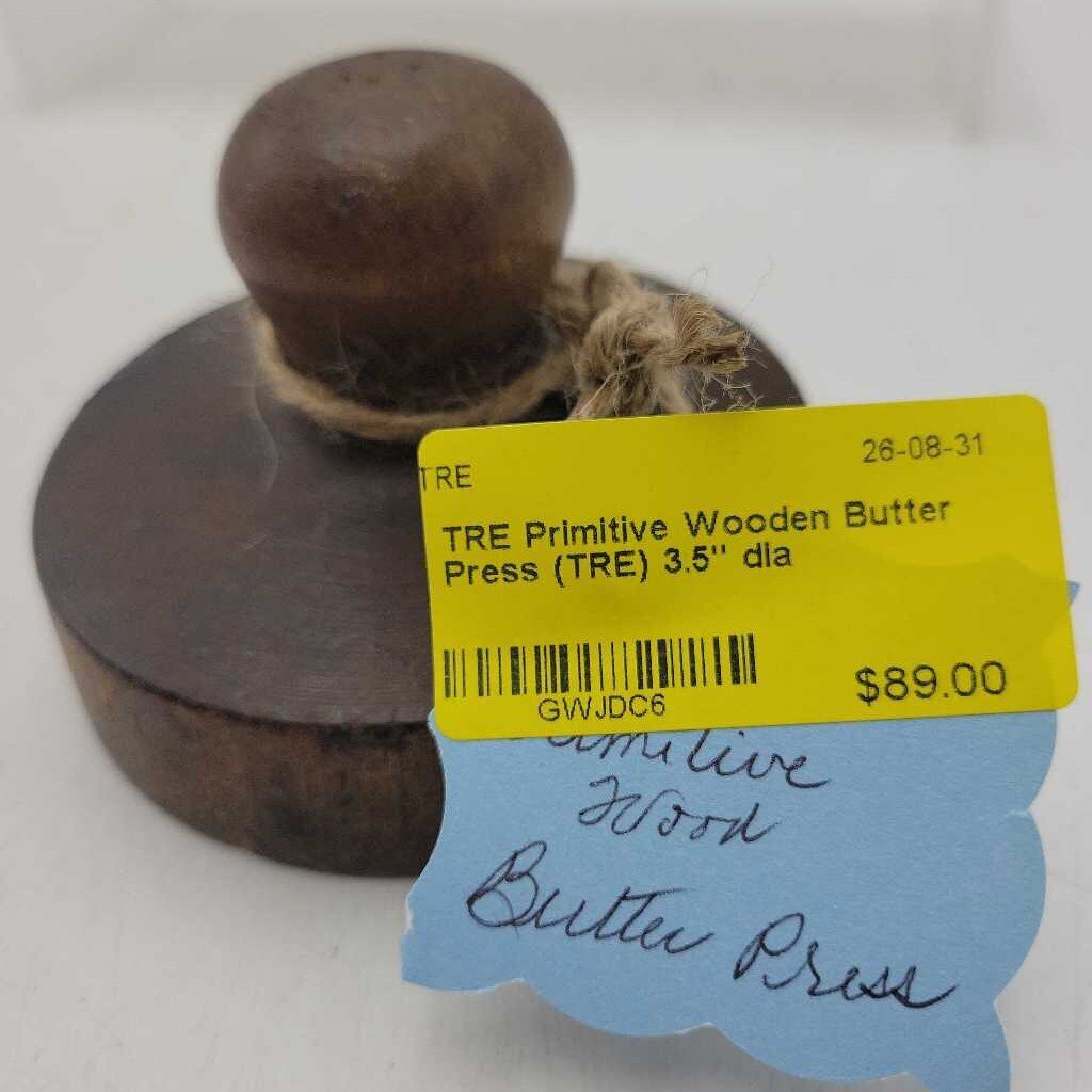 Primitive Wooden Butter Press (TRE)