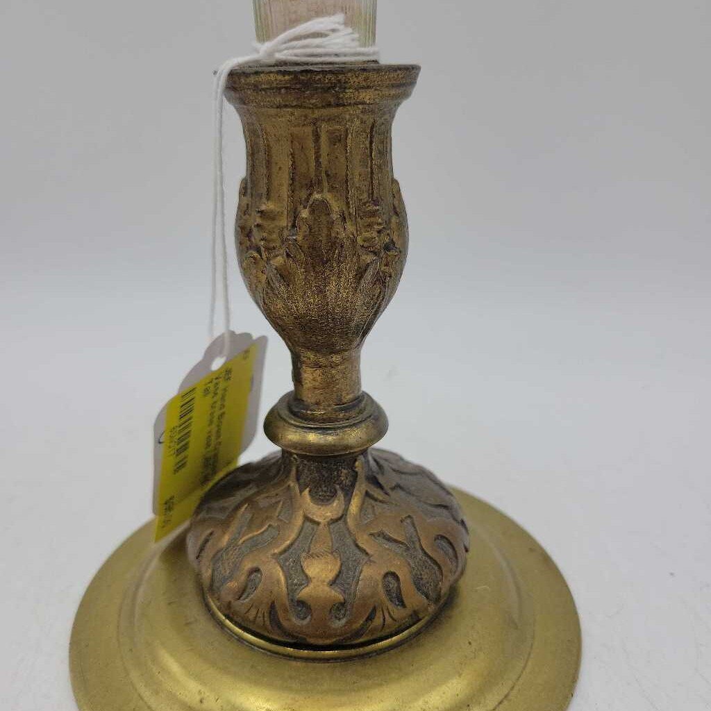 Hand Blown Cranberry Vase brass vase (JEF)