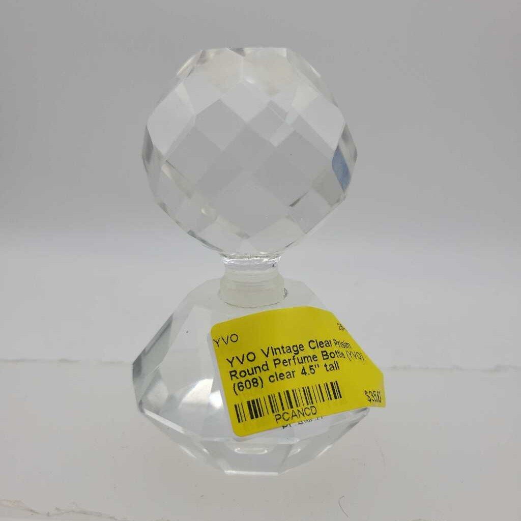 Vintage Clear Prisim Round Perfume Bottle (YVO) (608)