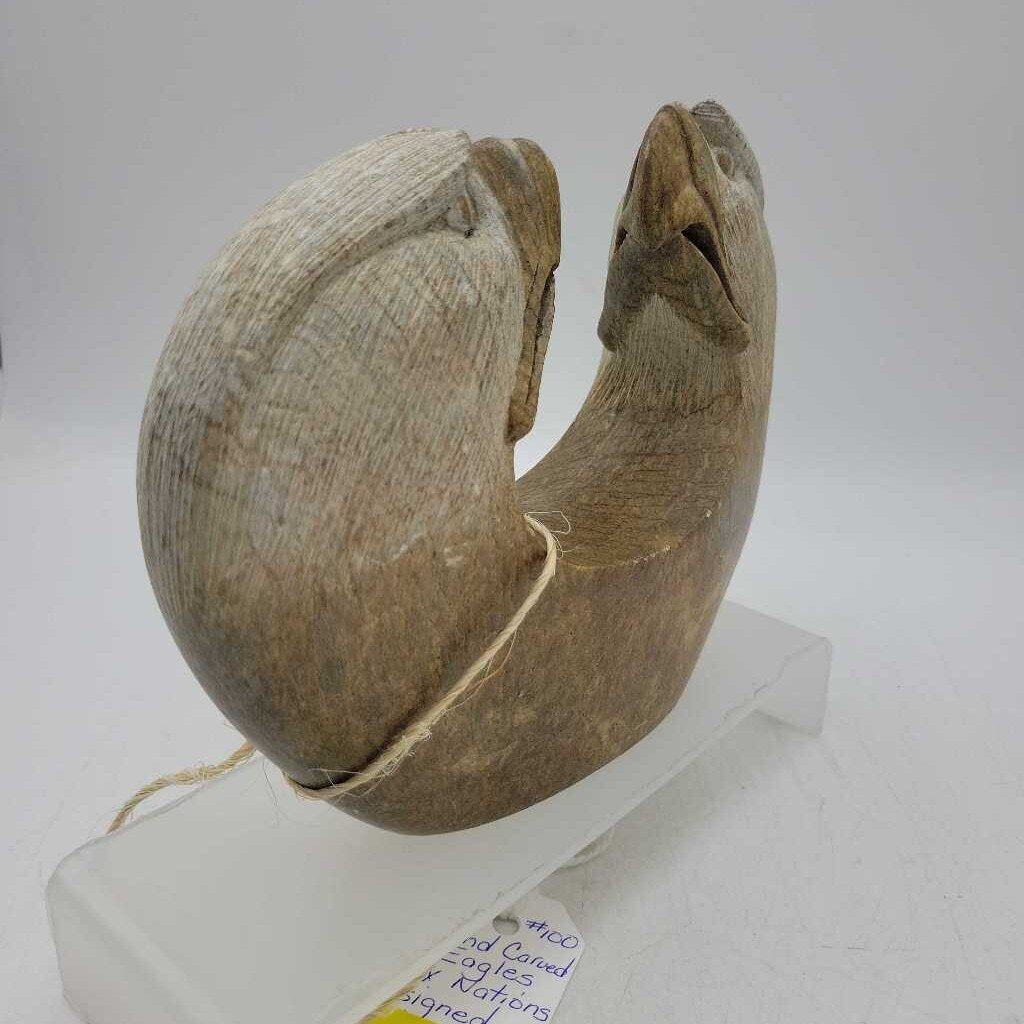 Canadian Inuit Six Nations Soapstone Sculpture Eagles (M2) #100