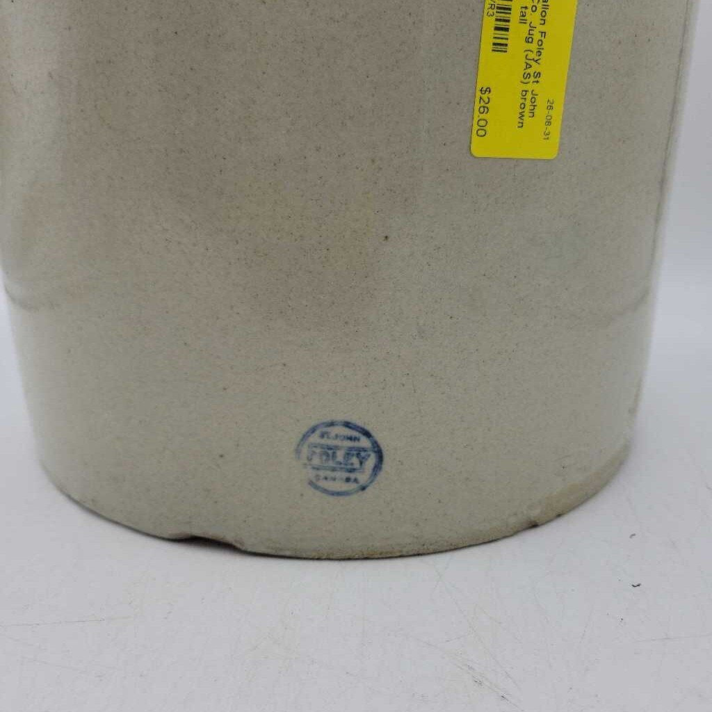 2 gallon Foley St John pottery Co. Jug (JAS)