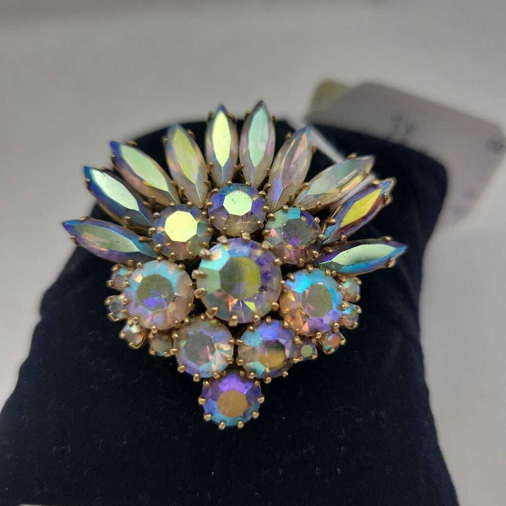 Vintage AB rhinestone brooch - 15053 (VT)