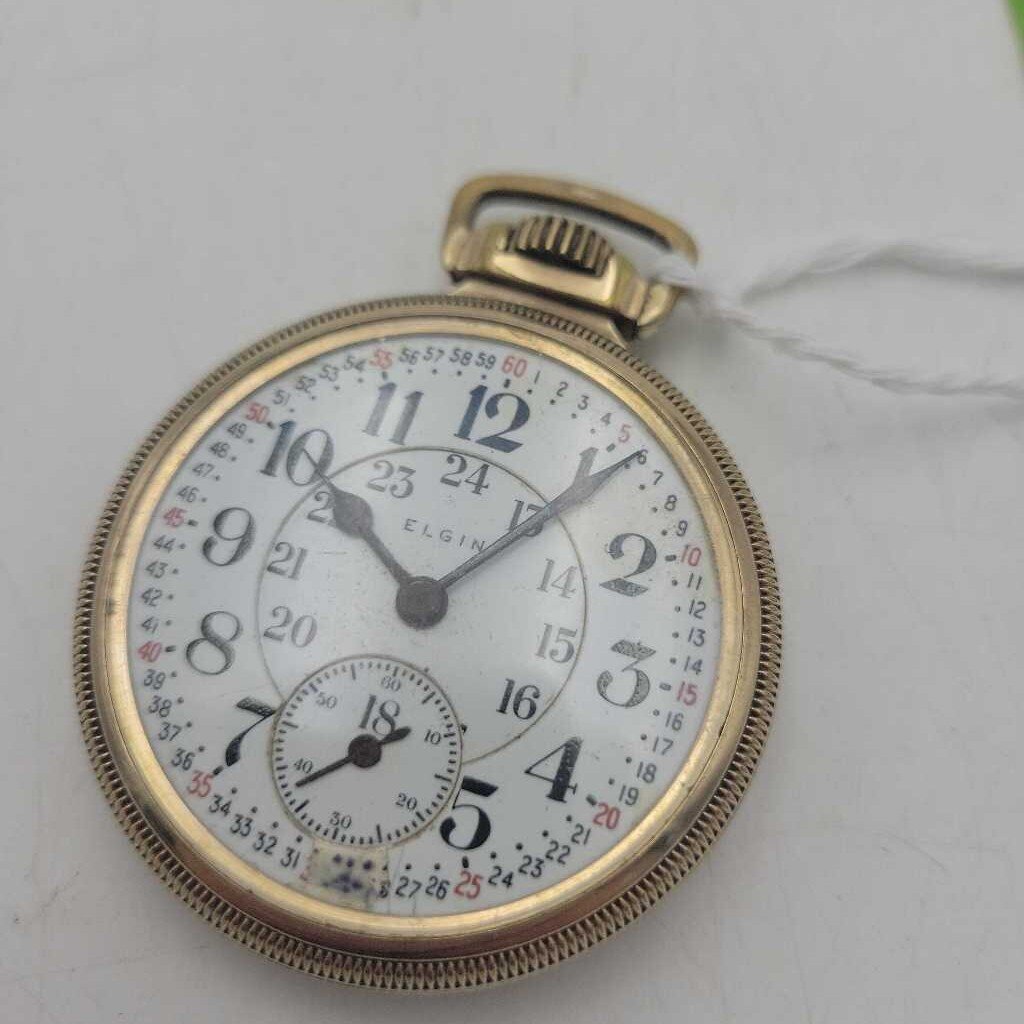 Elgin 19 Jewel 5 position Crown Wind Jewel Pocket Watch in working order (M2) #220