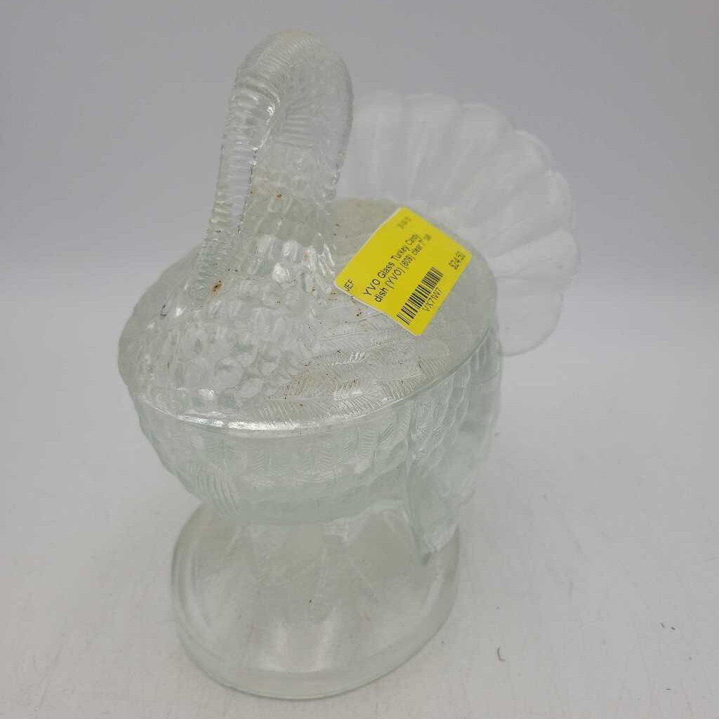 Glass Turkey Candy dish (YVO) (609)