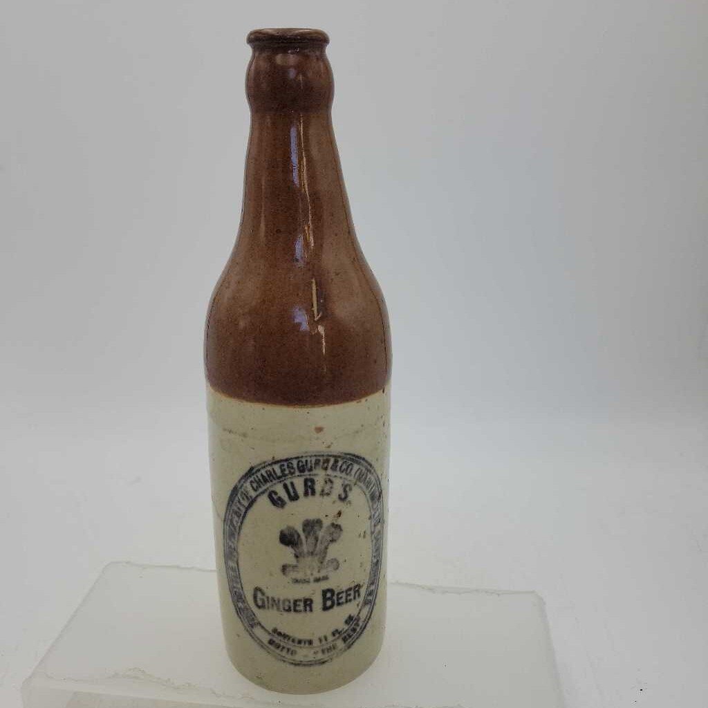 Antique Maritime Edition Two-Toned Stoneware Ginger Beer Bottle fr. Charles Gurd & Co. of Montreal - Saint John, NB (SAL)