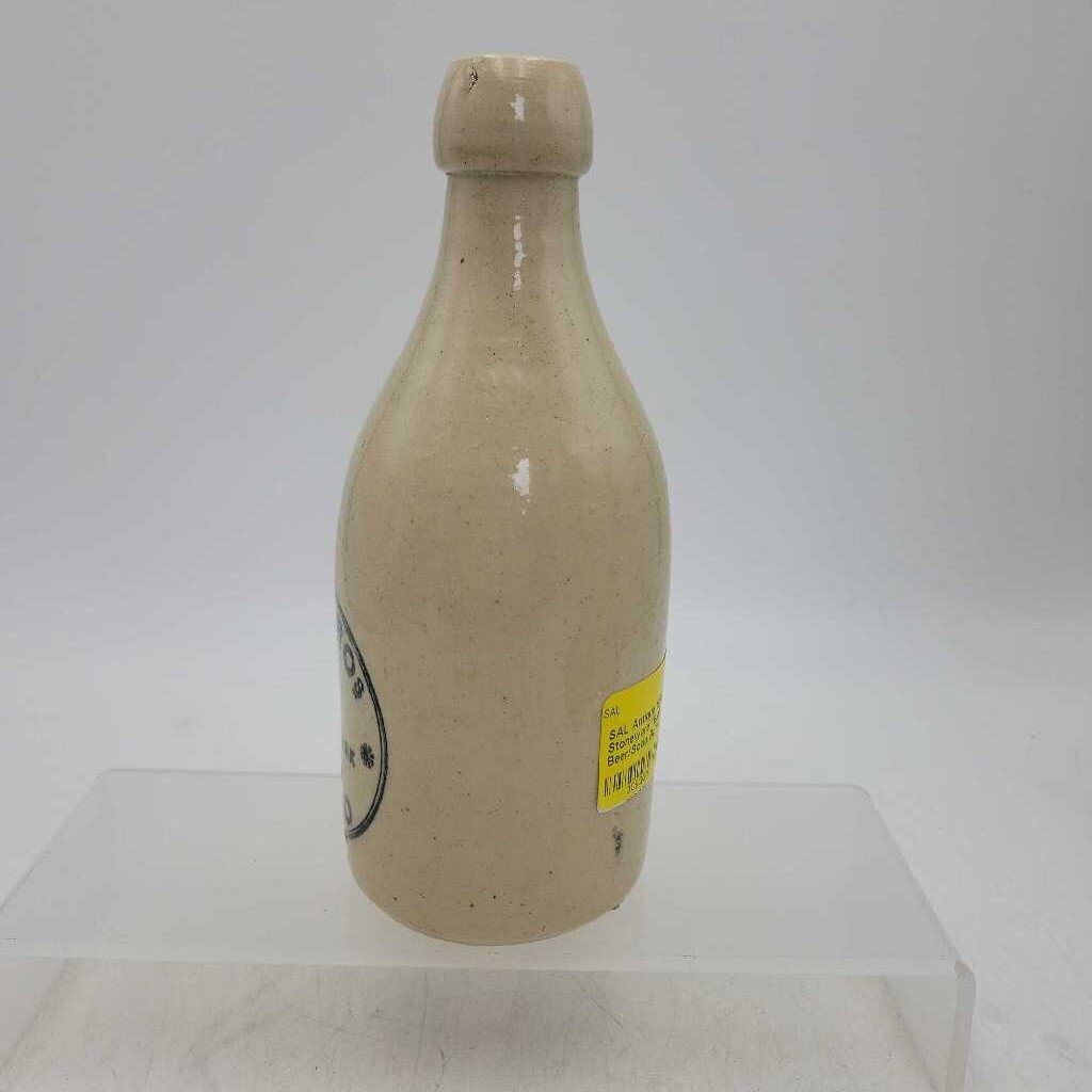 Antique 1890's Stoneware "Blob-top" Ginger Beer/Soda Bottle from the Clark Bros, Toronto - Manufactured by Price Bristol
