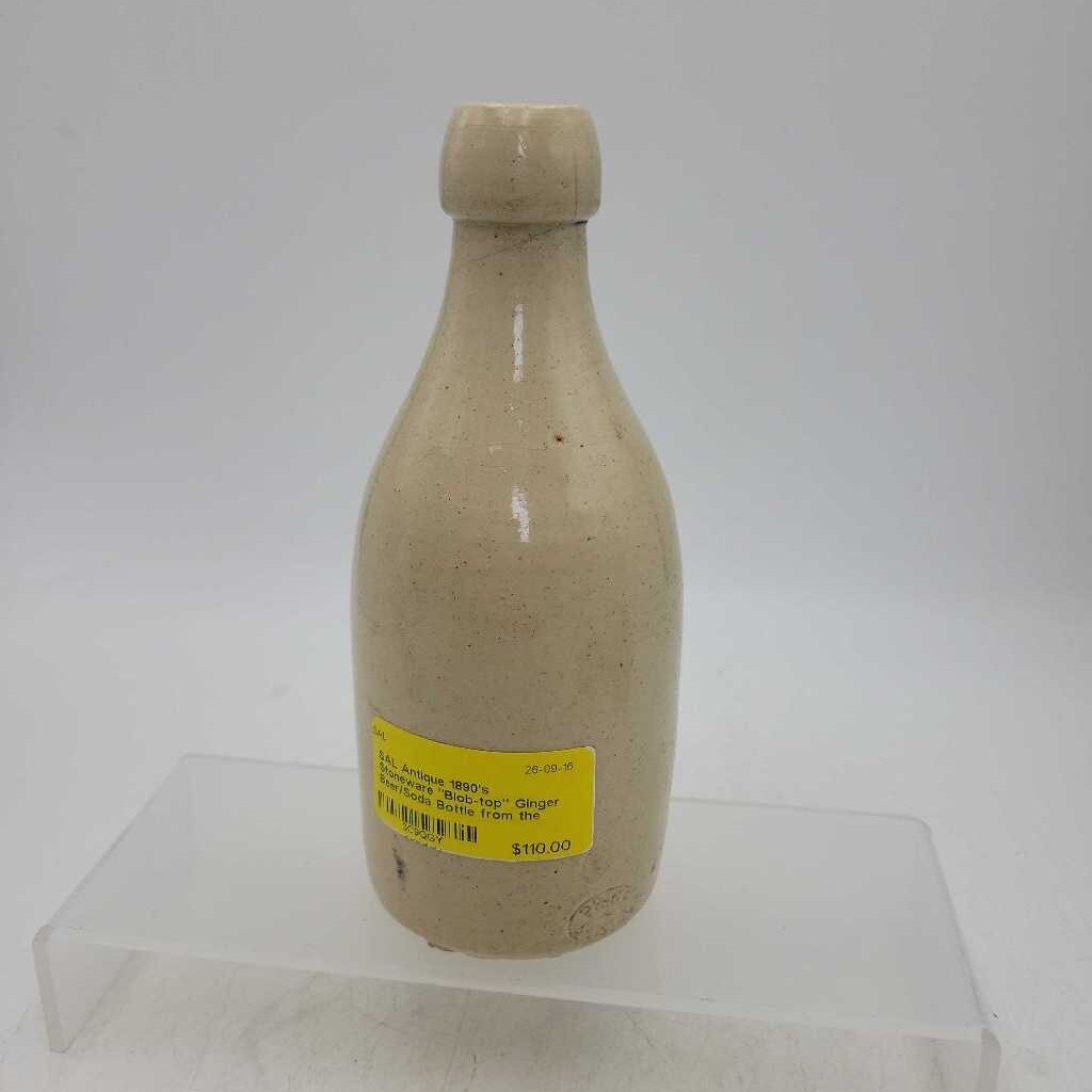 Antique 1890's Stoneware "Blob-top" Ginger Beer/Soda Bottle from the Clark Bros, Toronto - Manufactured by Price Bristol