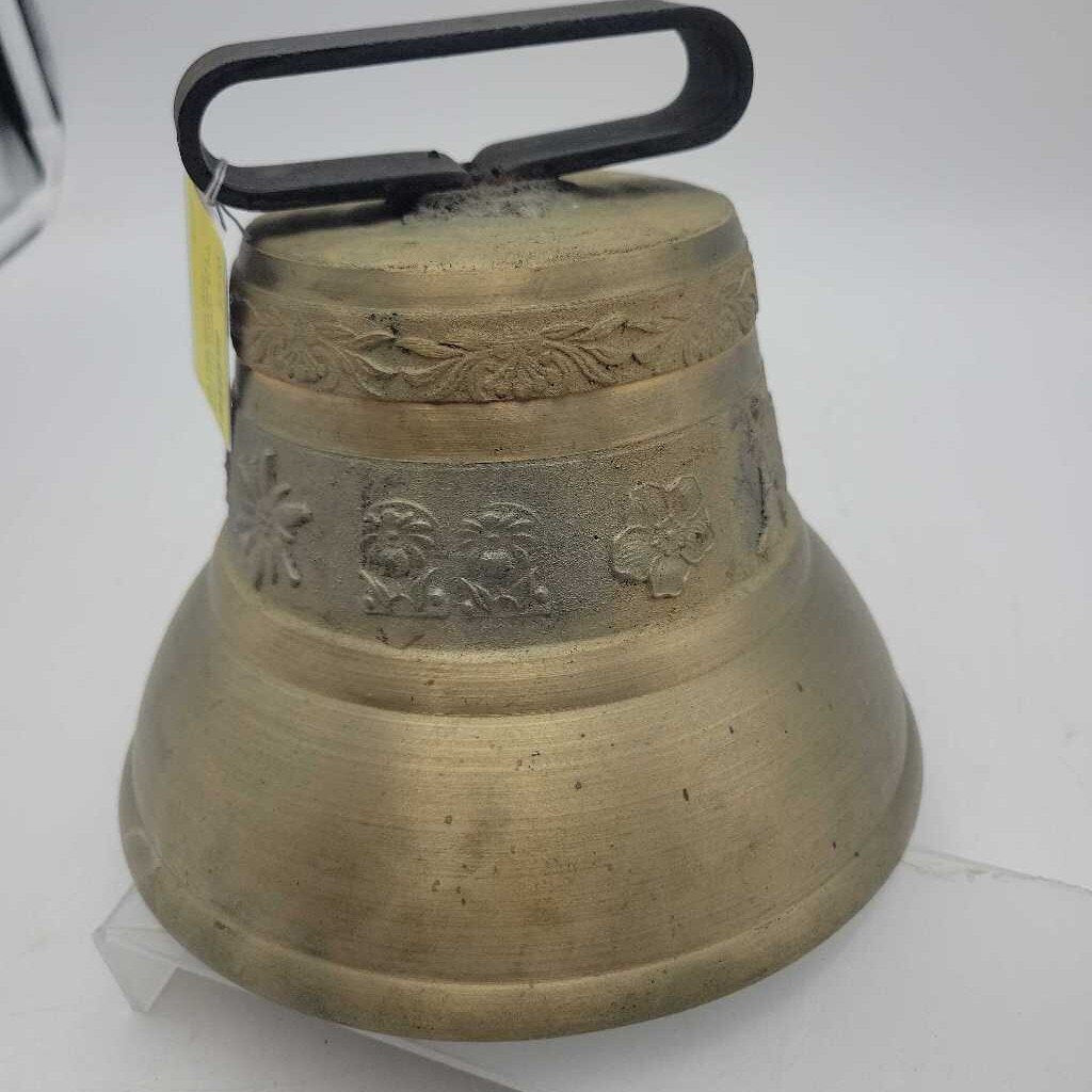 Large Swiss Floral Decorative Brass Bell (JL)