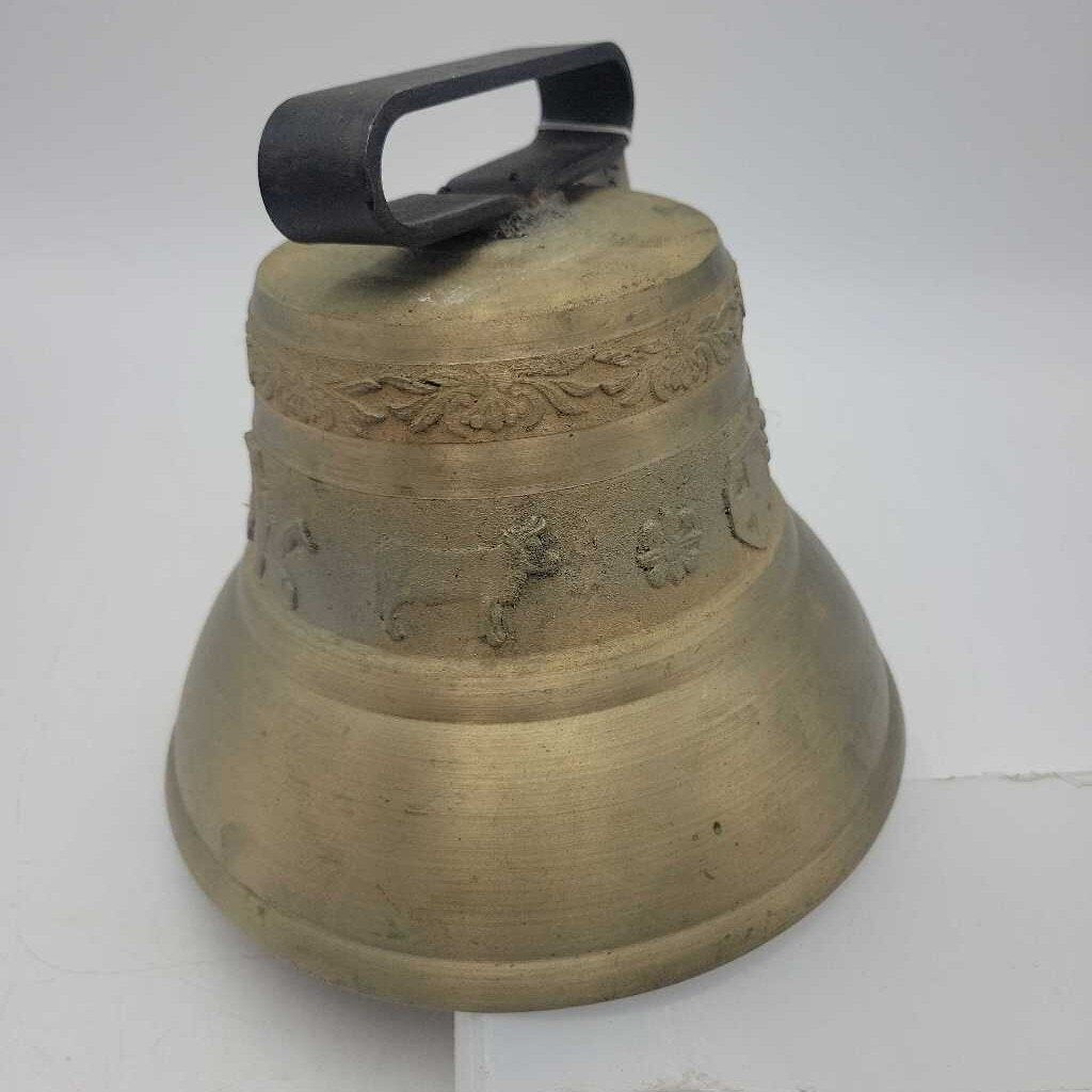 Large Swiss Floral Decorative Brass Bell (JL)