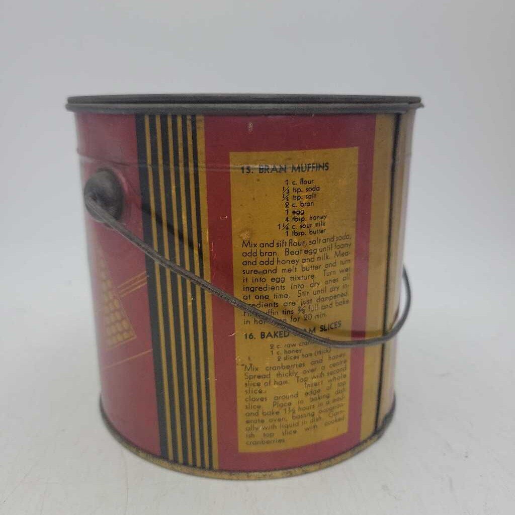 Pure Canadian Honey Tin pail Robert Haines Meaford Ont (Jef)