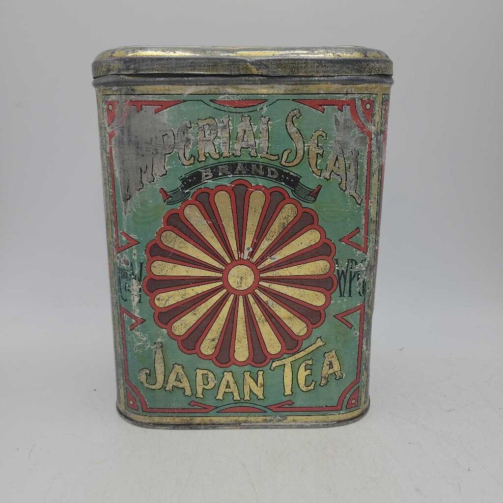 Antique Imperial Sea Brand Japan Tea Tin Winnipeg (Jef)