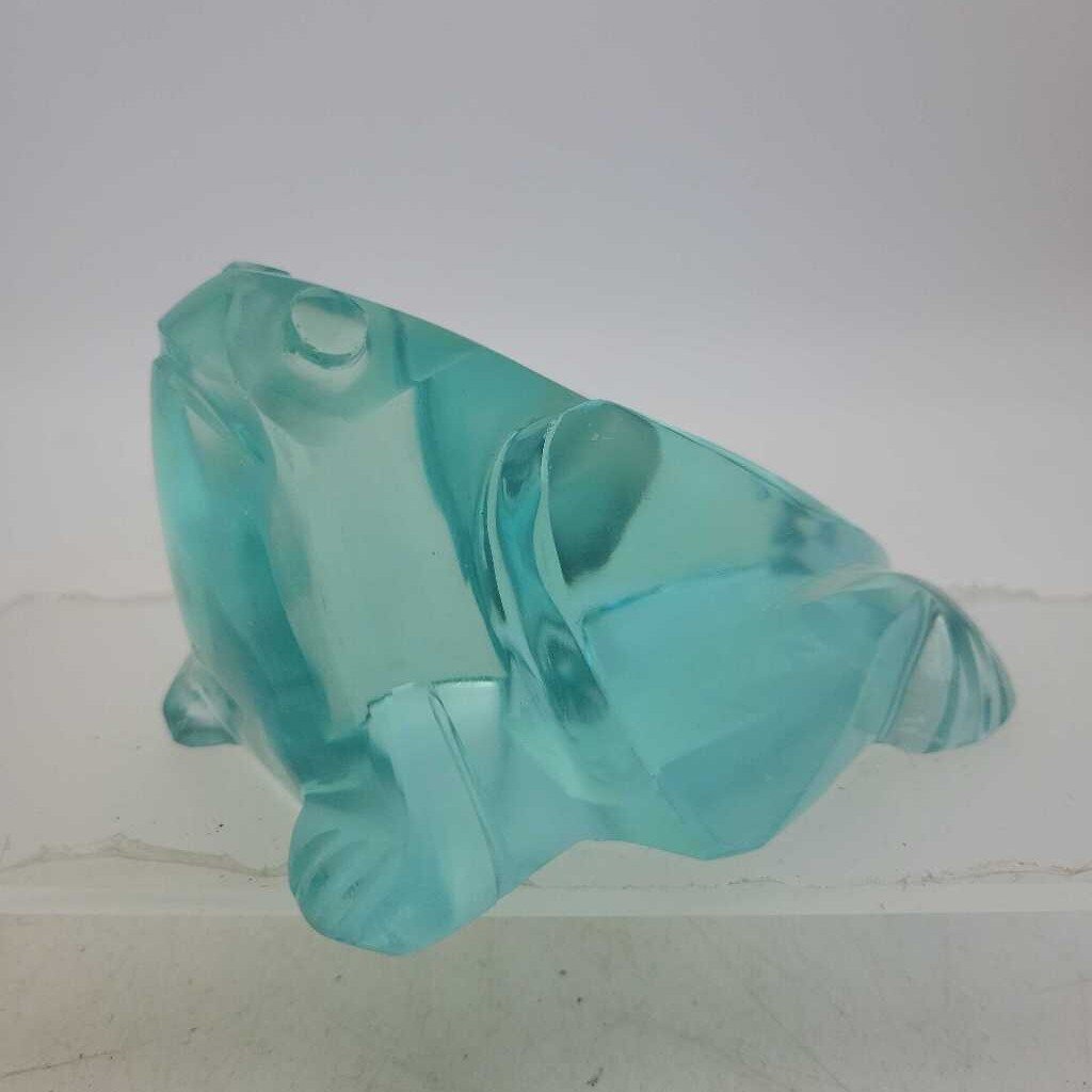 Blue glass frog Paperweight (LIND)