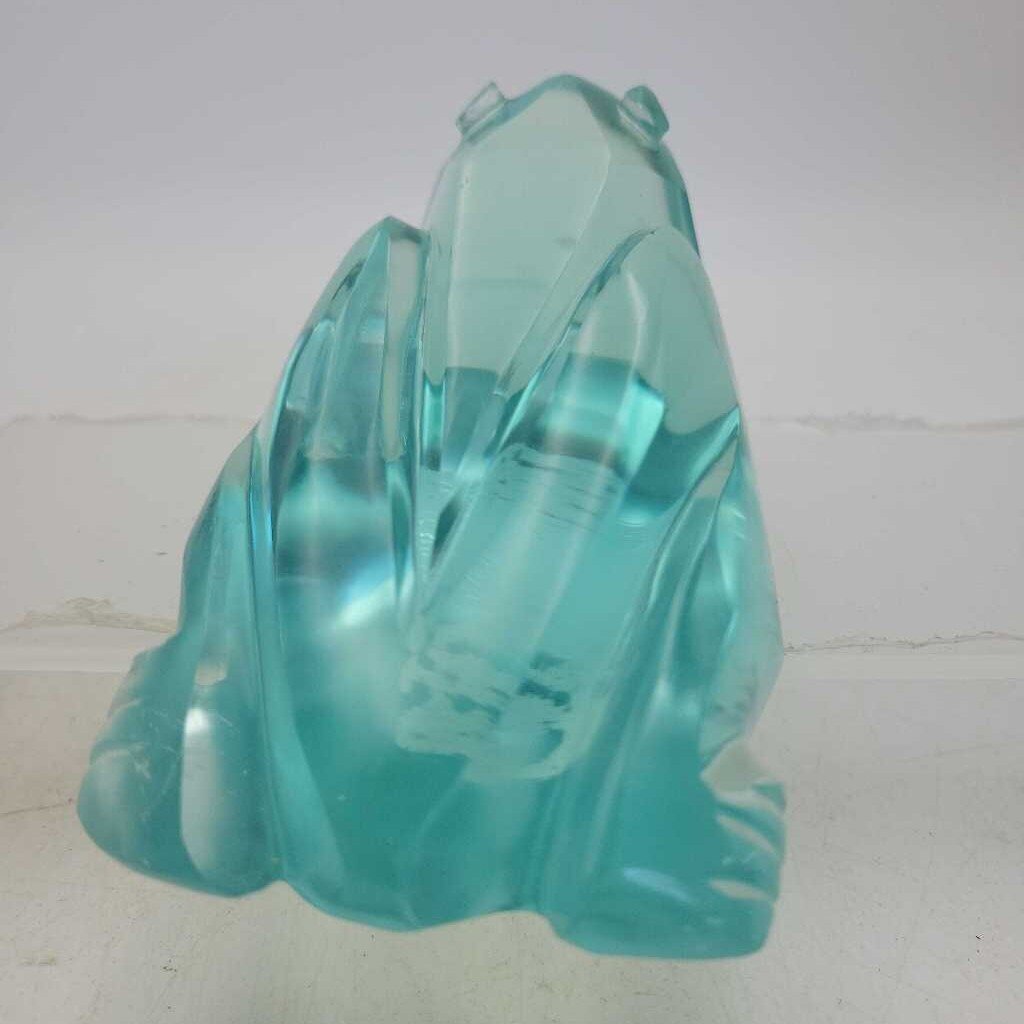 Blue glass frog Paperweight (LIND)