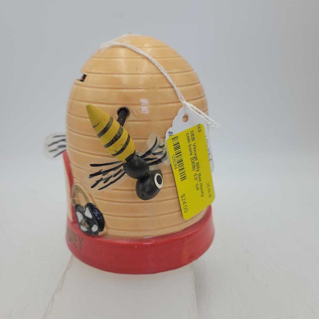 Vintage Billy Bee Honey coin bank as is hairline crack (DEB)