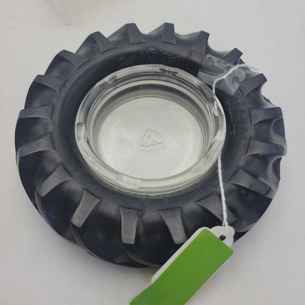 Rubber Tire Ashtray Firestone glass insert (DEB)