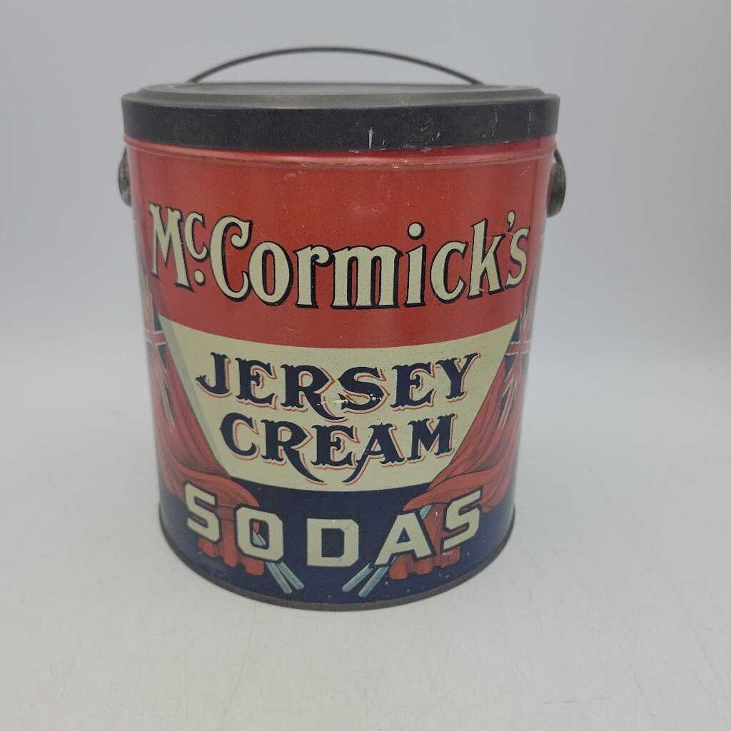 McCormick's Jersey Cream Soda's Tin pail London (Jef)