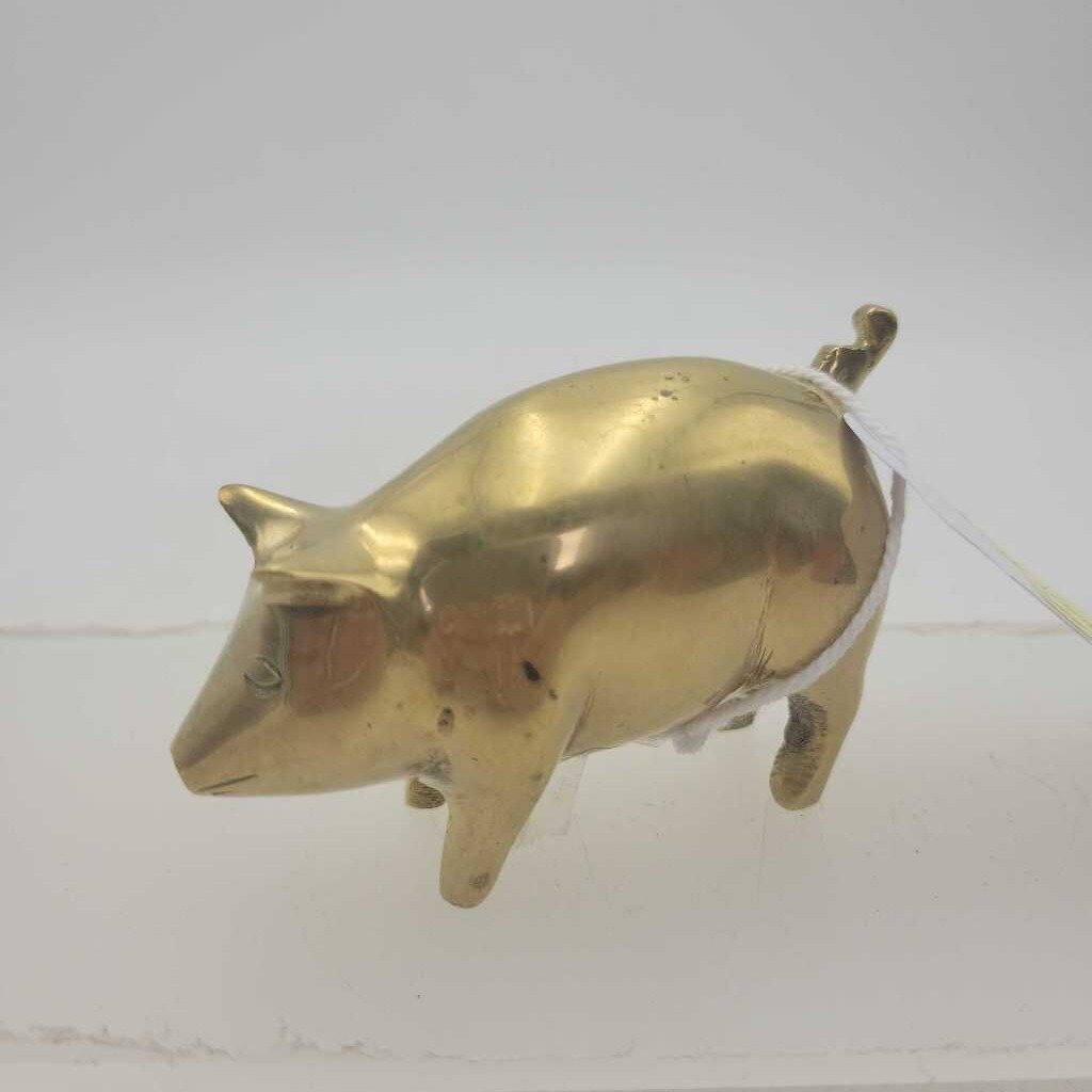 Vintage Small Brass Pig
