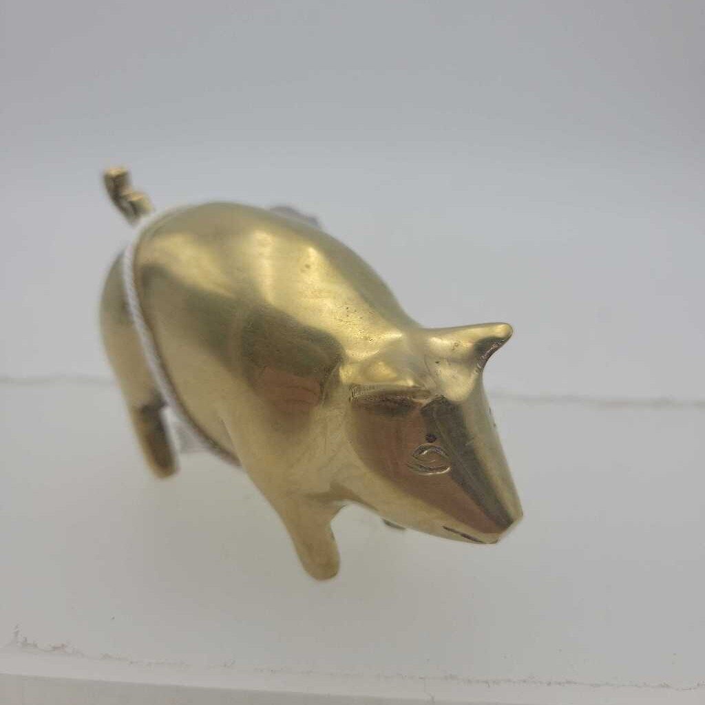 Vintage Small Brass Pig