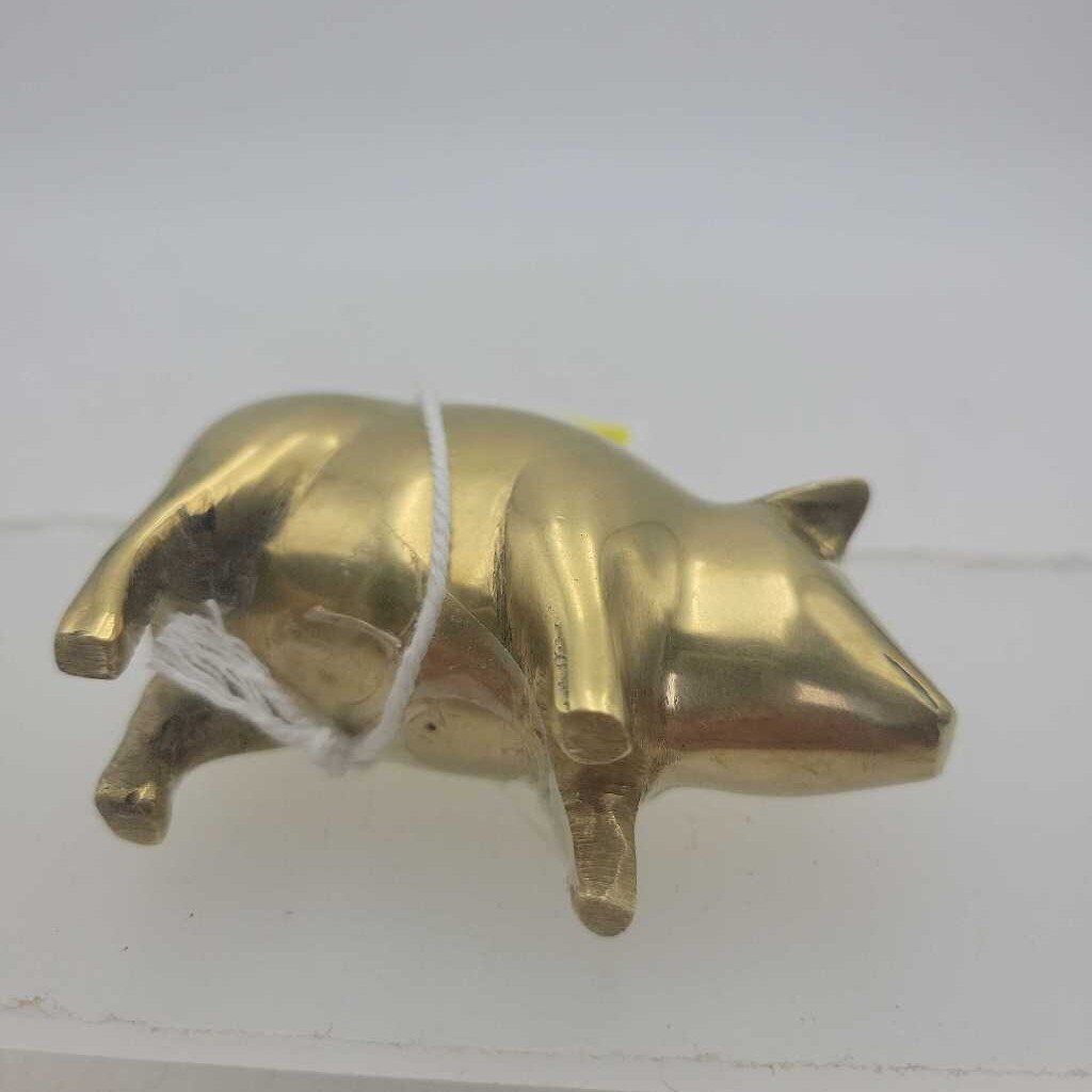 Vintage Small Brass Pig