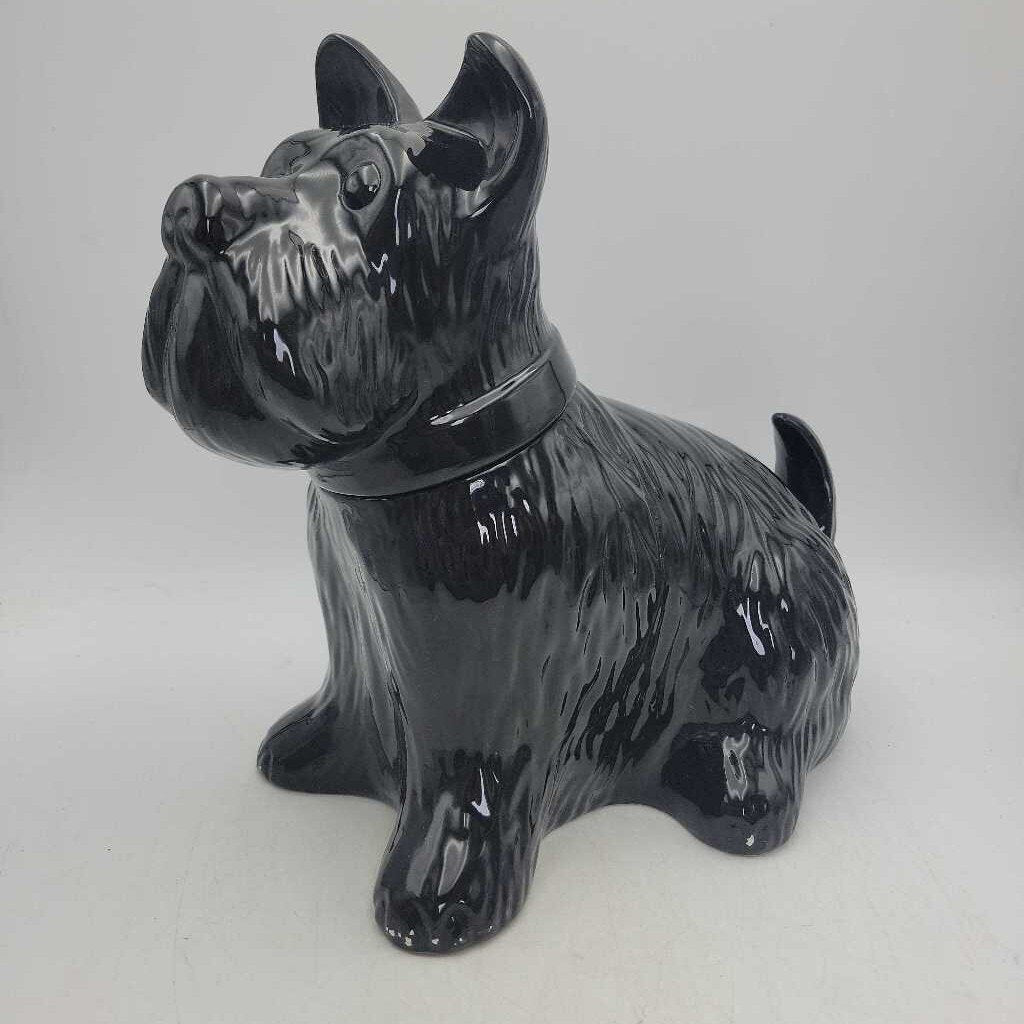Vintage Portuguese Ceramic "Scottie Dog" Biscuit Jar (RV)