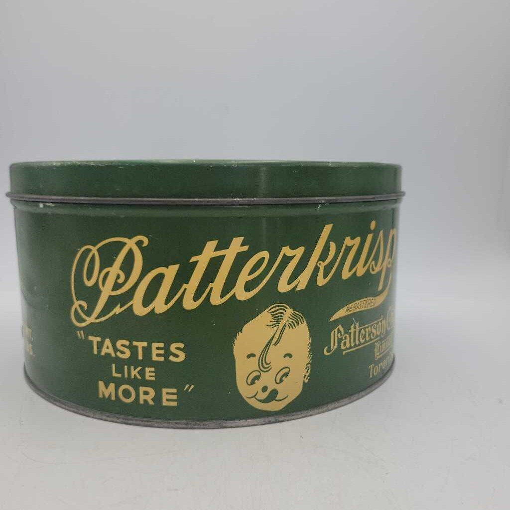 Rare 1930's Patterson "Patterkrisp" Chocolate Tin 12" Toronto (RV)