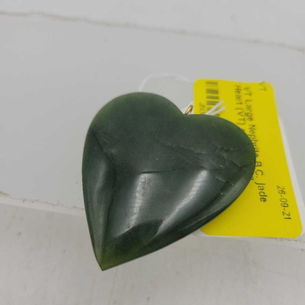 Large Nephrite B.C. jade Heart (VT)