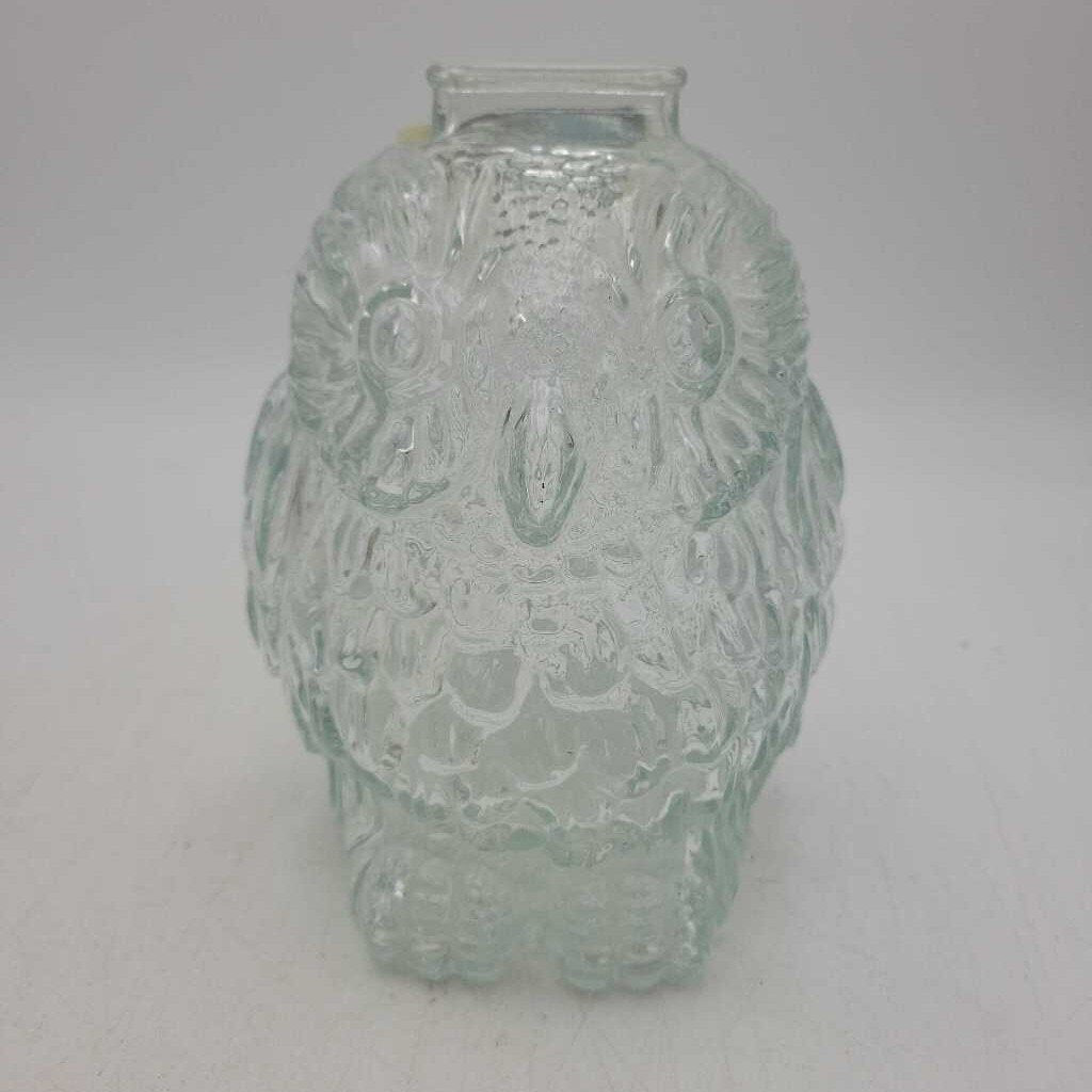 Collectible Wise Old Owl Glass Piggy Bank (DMG) 1532