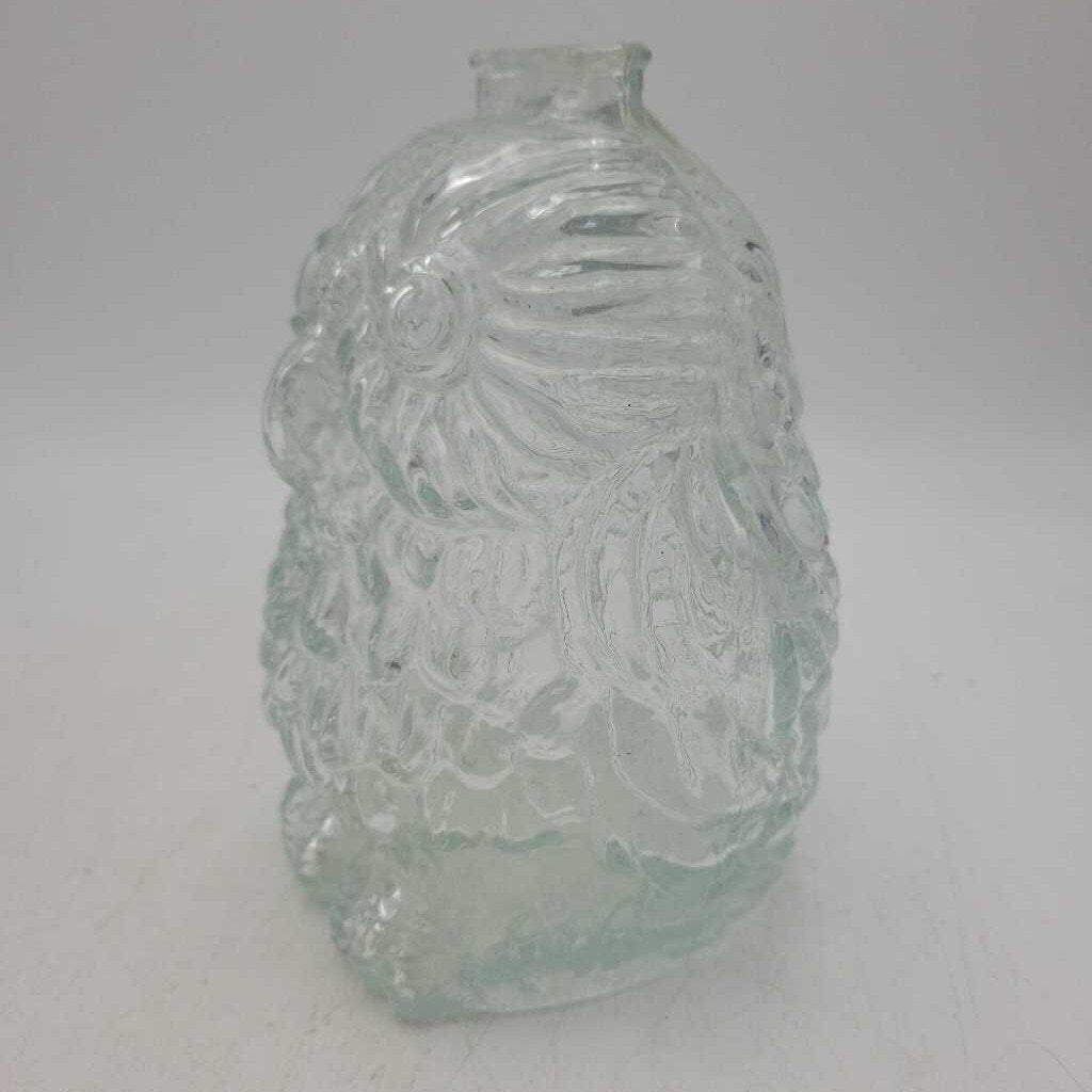 Collectible Wise Old Owl Glass Piggy Bank (DMG) 1532