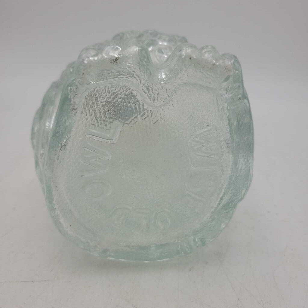 Collectible Wise Old Owl Glass Piggy Bank (DMG) 1532