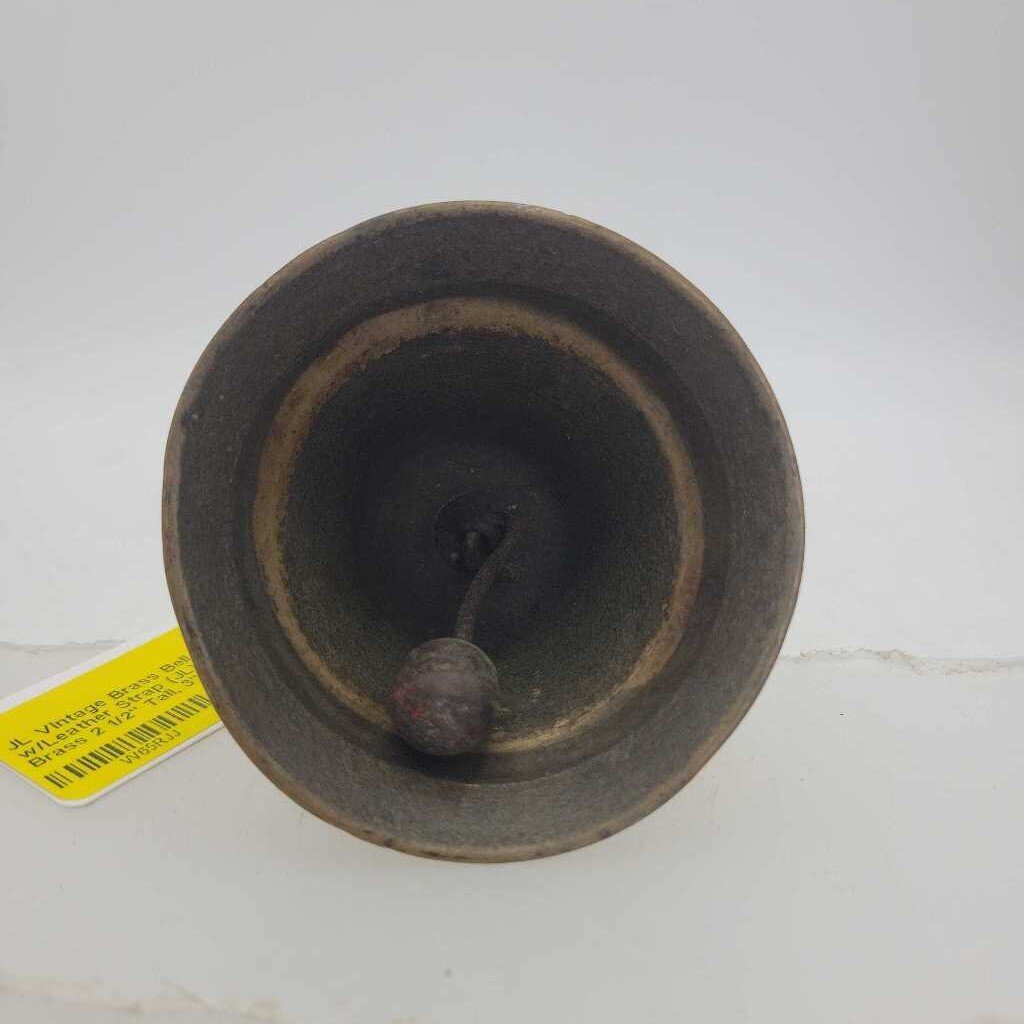 Vintage Brass Bell w/Leather Strap (JL)