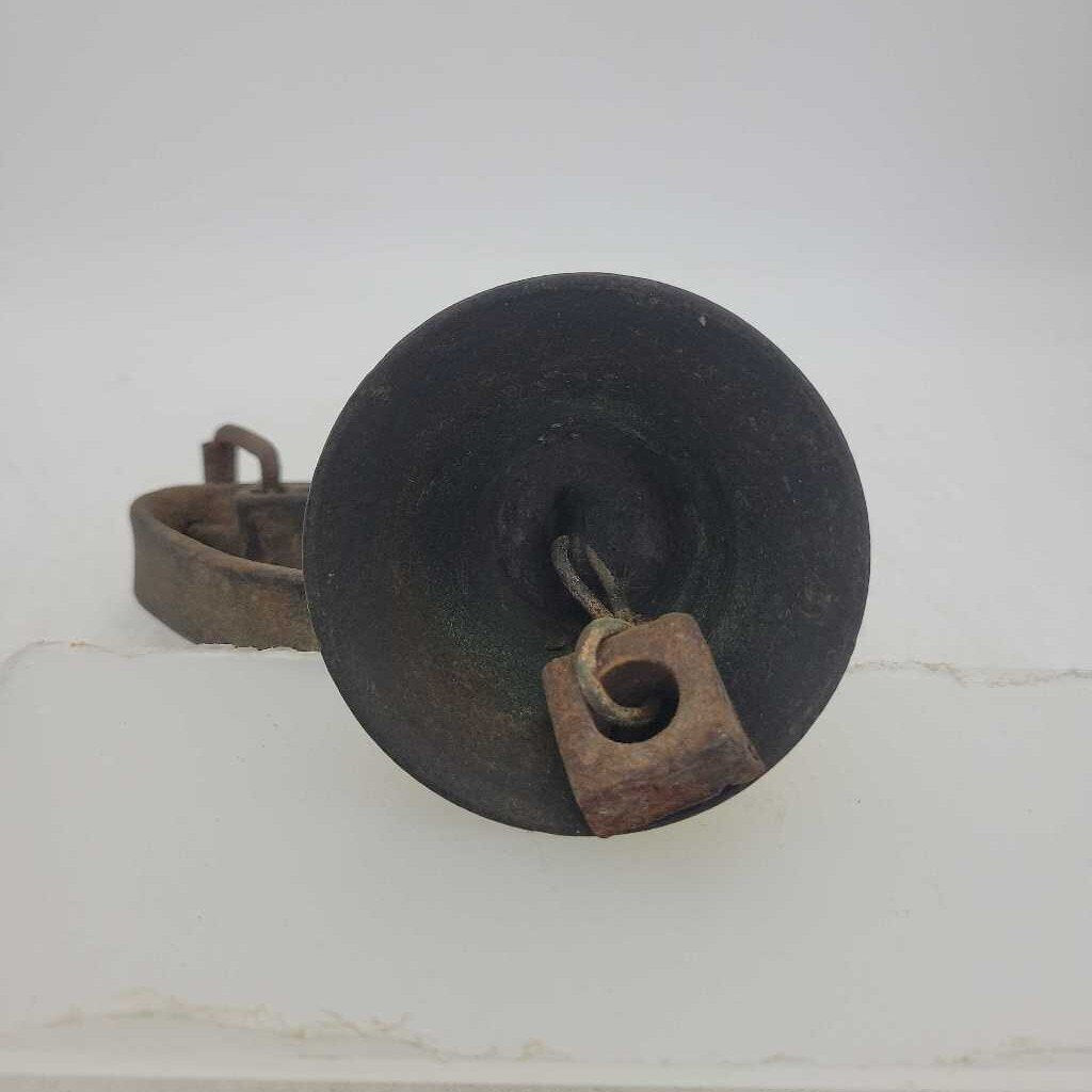 Vintage Brass Bell w/Leather Strap (JL)