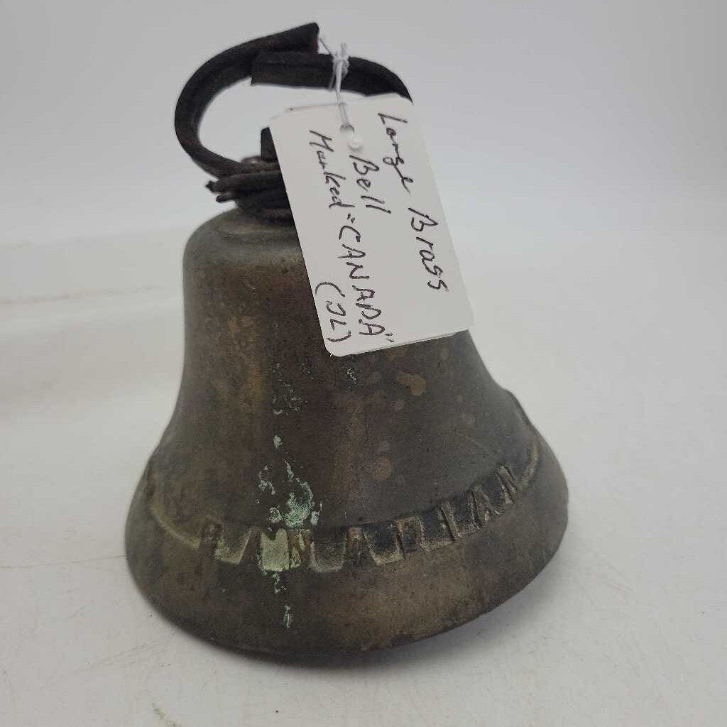 Large Vintage Brass Bell Marked "Canada" On Rim (JL)