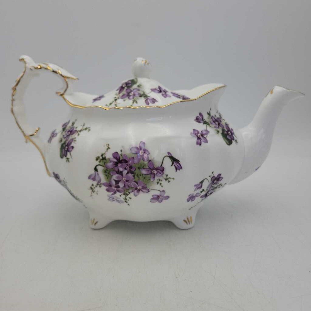 Hammersley Victorian Violet's teapot repaired lid #353
